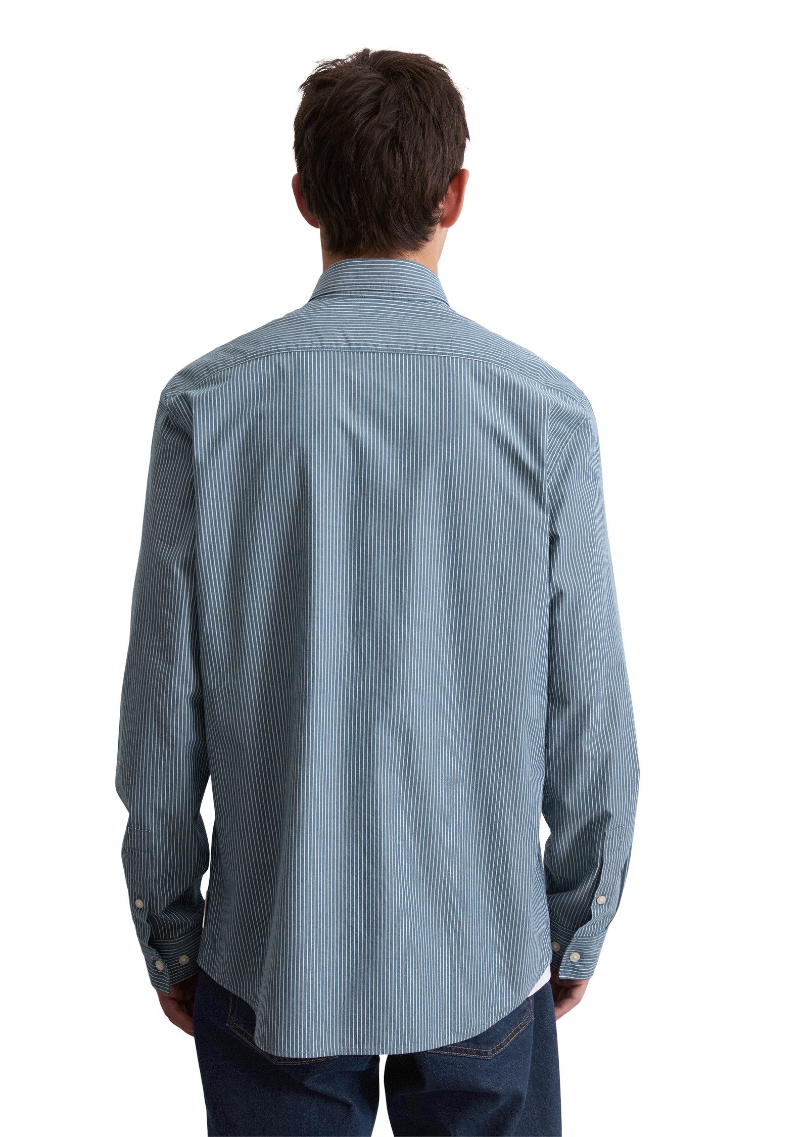 Marc O'Polo Langarmhemd Shaped Fit, mit garngefärbtem Streifenmuster, Kentk günstig online kaufen