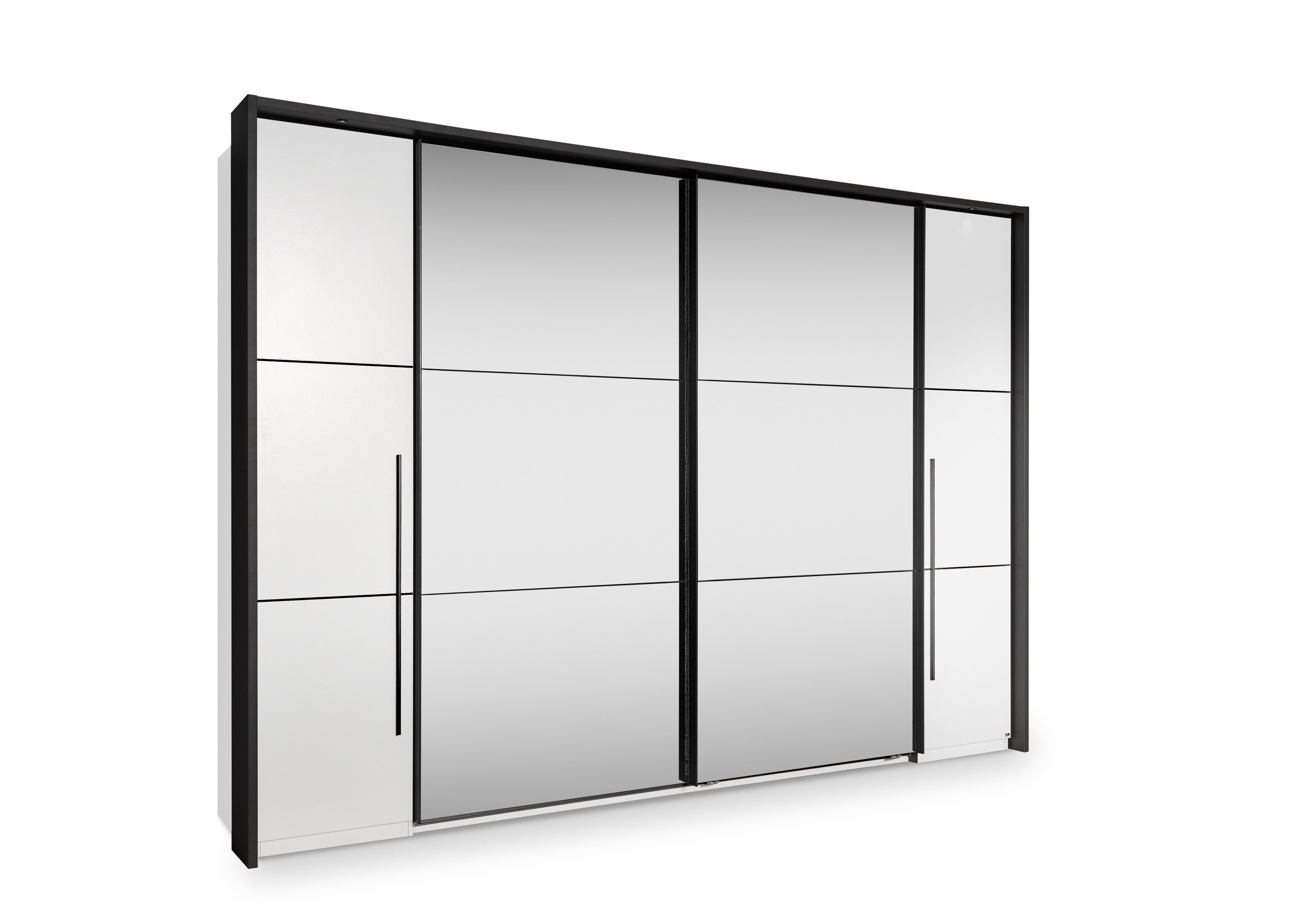 freiraum Kleiderschrank Denver in Weiß Abs.Graphit - 311,9x225,5x61cm (BxHxT)