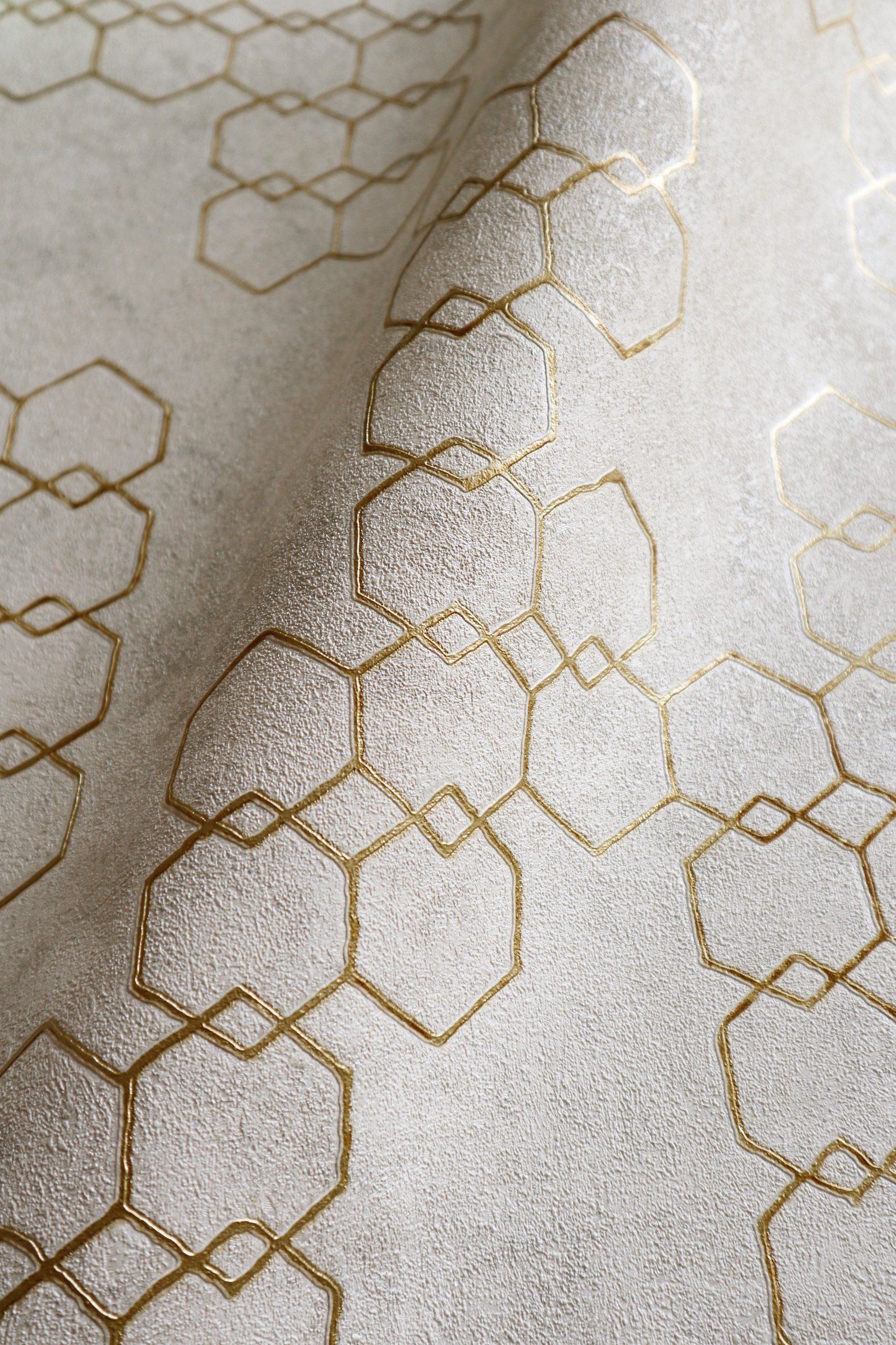 Newroom Vliestapete, Beige Tapete Leicht Glänzend Modern - Mustertapete  Metalic Gold Grau Hexagon Grafisch für Schlafzimmer Wohnzimmer Küche online  kaufen | OTTO