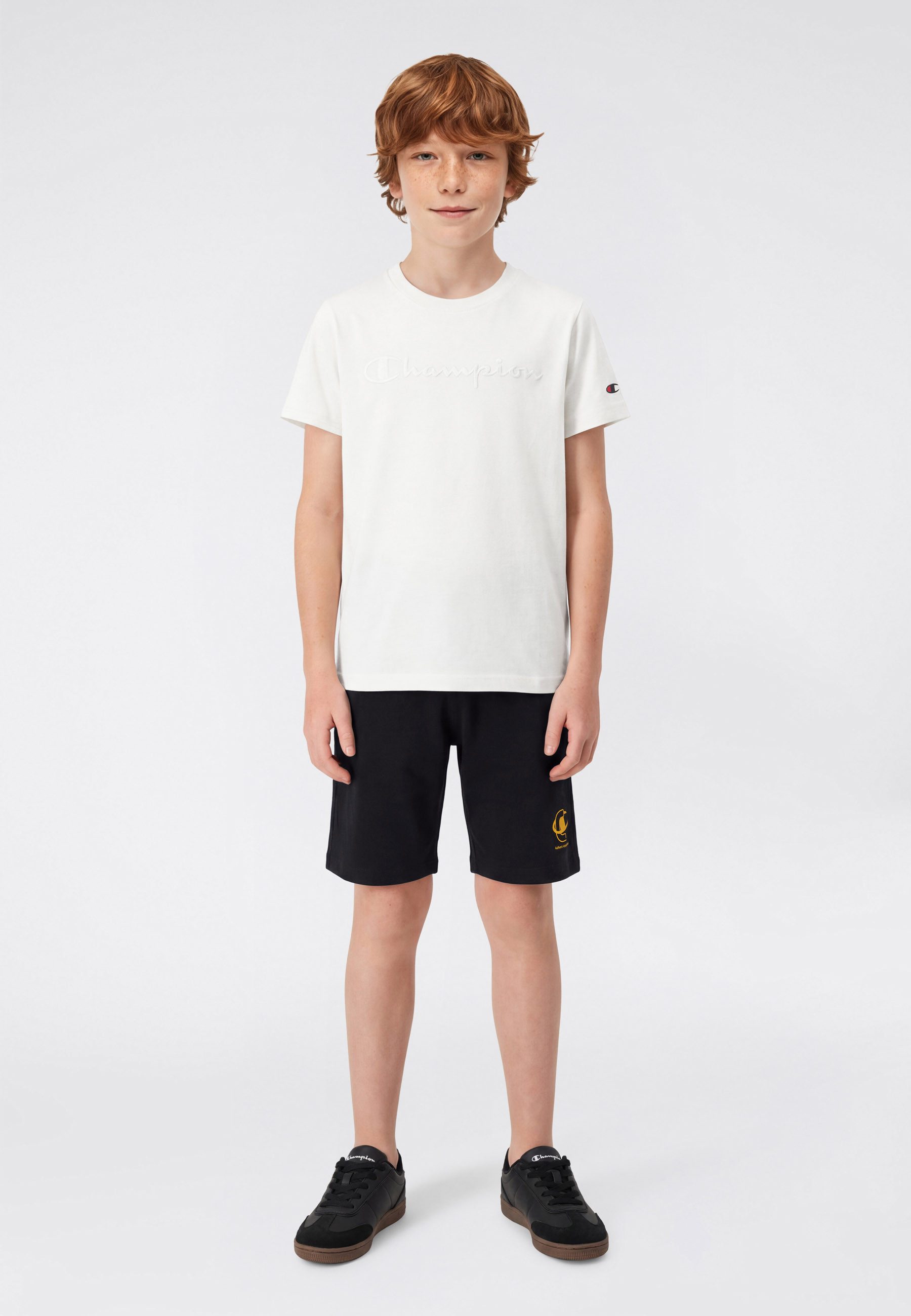 Champion T-Shirt ICONS TONAL Crewneck T-Shirt with Large Logo mit großem Logo, Kurzarm, aus Baumwolle