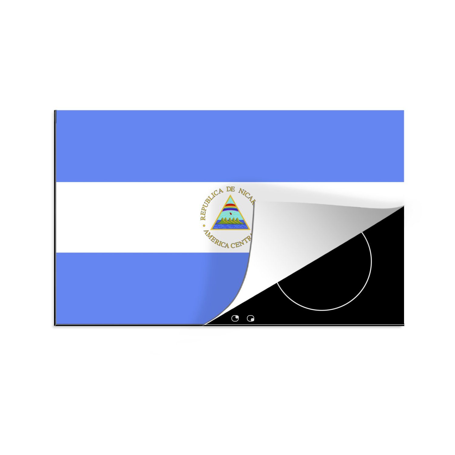 MuchoWow Herdblende-/Abdeckplatte Flagge von Nicaragua, Vinyl, (1 tlg), 81x52 cm, Induktionskochfeld Schutz für die küche, Ceranfeldabdeckung