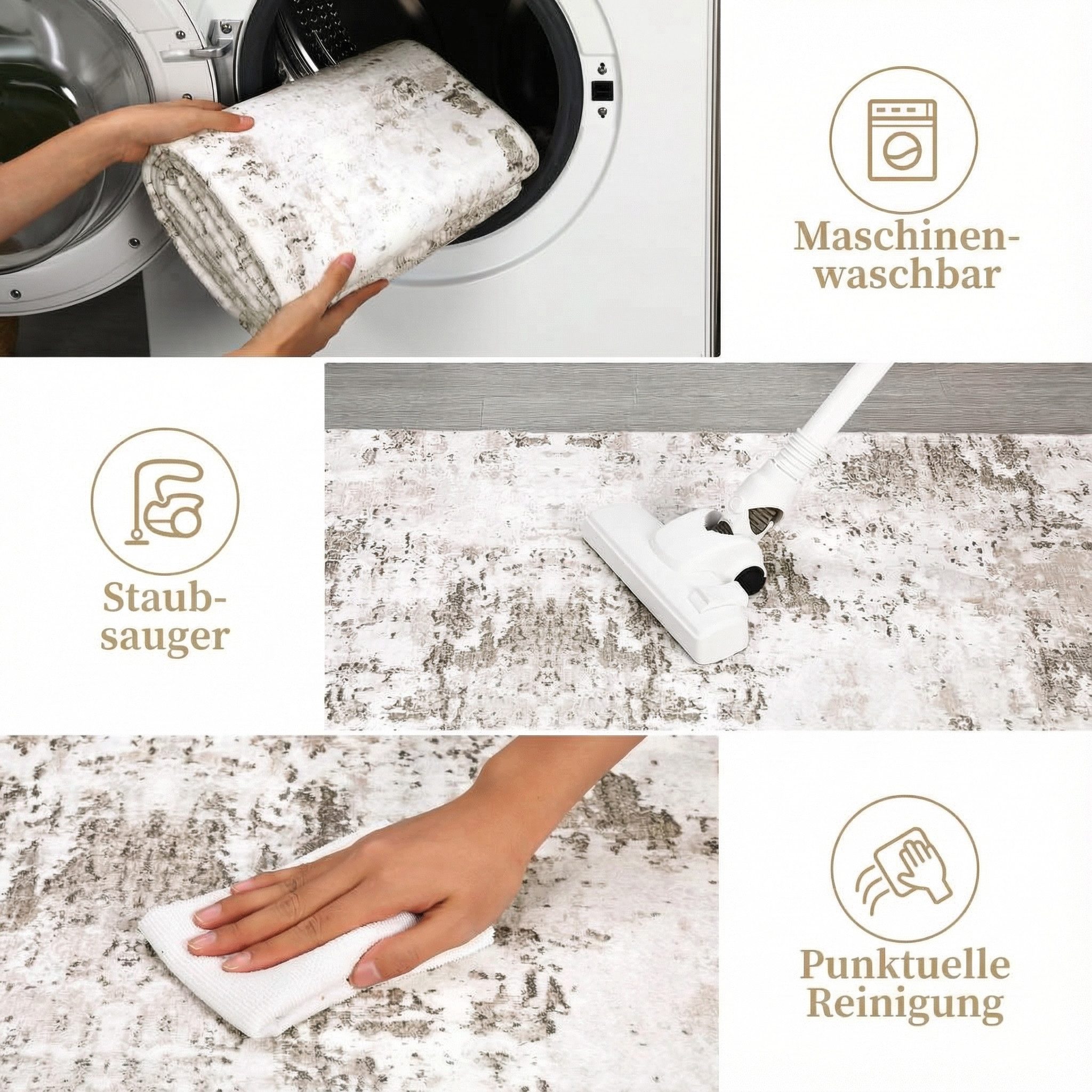 GarveeMore Teppich Farbspiel, rechteckig, Höhe: 5 mm, Passt zu Modern Abstract, Contemporary und minimalistischen Interiors