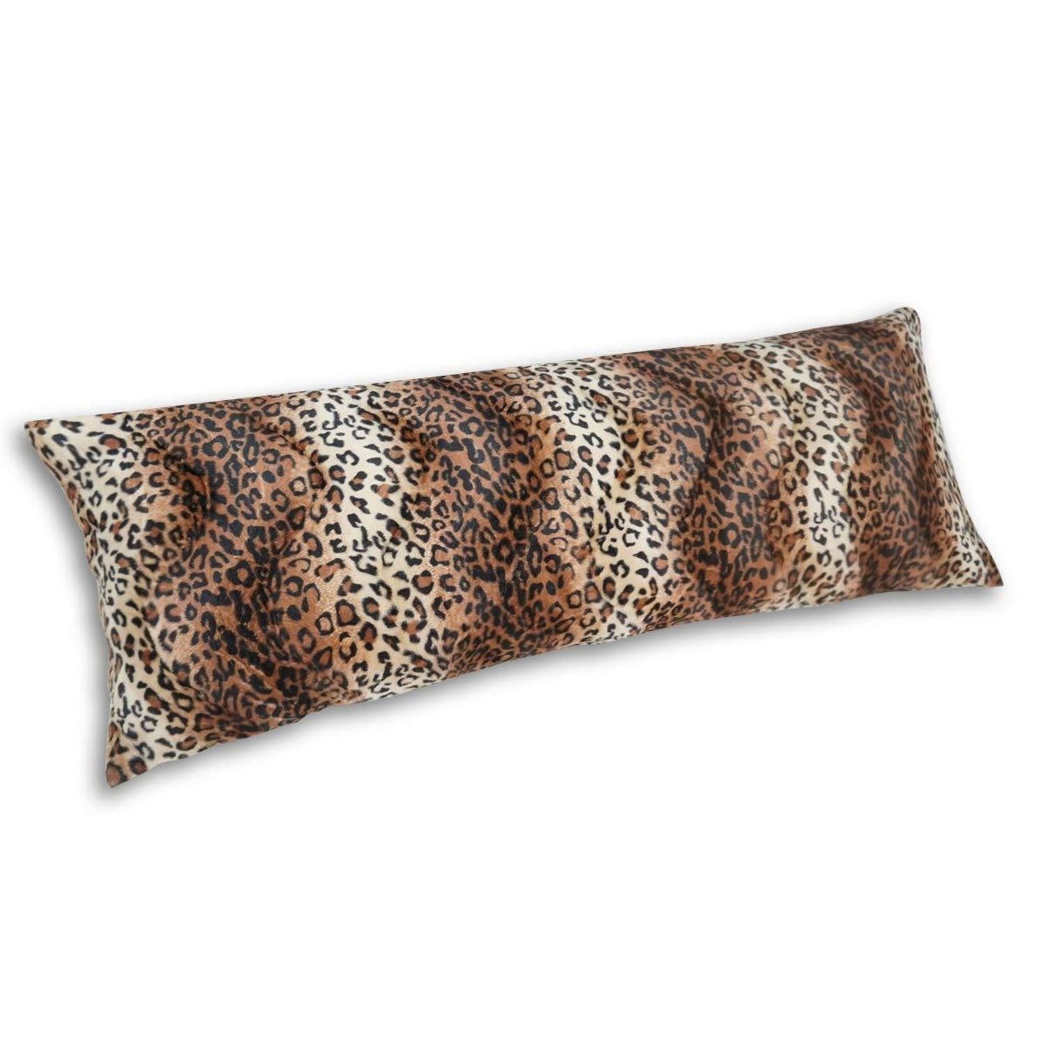 LuxusKollektion Seitenschläferkissenbezug Kissenbezug Leopardenmuster 50x137cm Plüsch