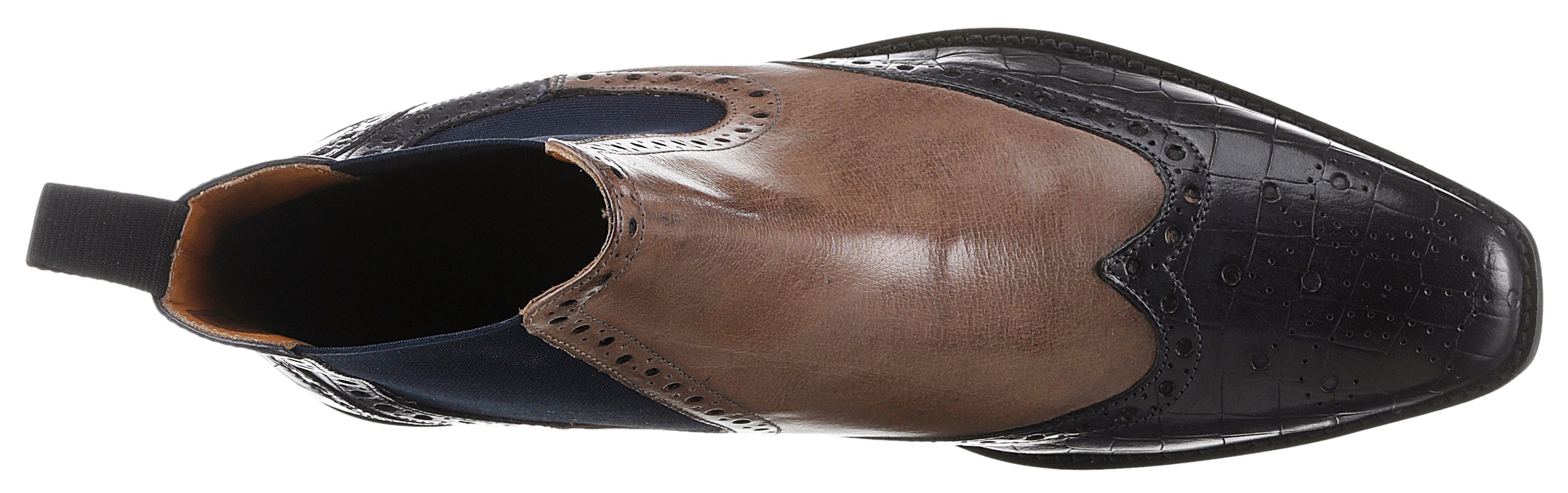 Melvin & Hamilton Martin 5 - vegetabil gegerbt Chelseaboots Budapester, Anzugschuh, Business Schuh mit feiner Lochung