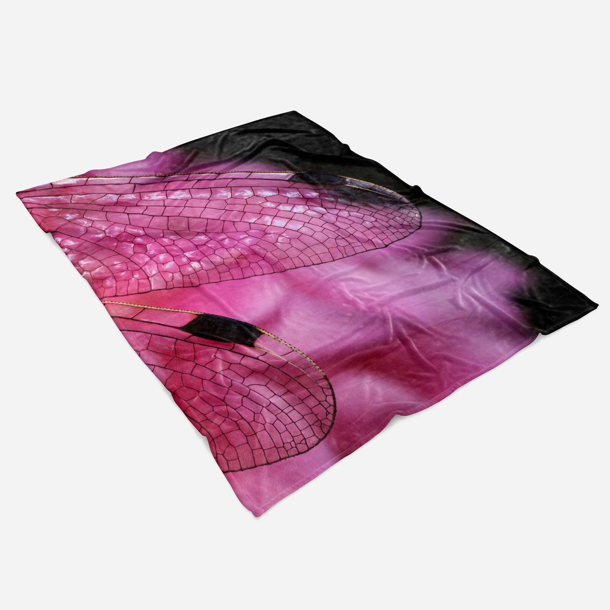 (1-St), Art Baumwolle-Polyester-Mix Strandhandtuch Handtücher Kuscheldecke Saunatuch Libelle Sinus Handtuch Tiermotiv Flügel Mak, Handtuch mit