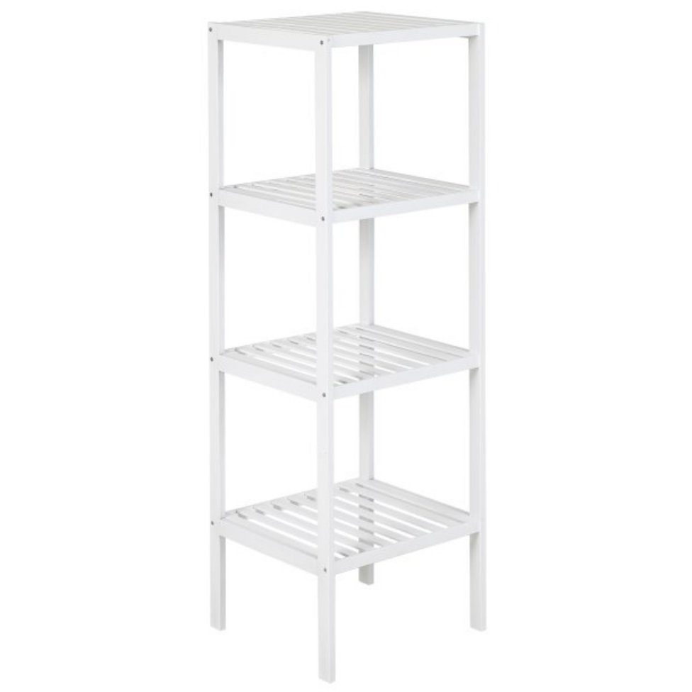 axentia Regal Bambusregal, 4 Ablagen, weiß 134869, 1-tlg.