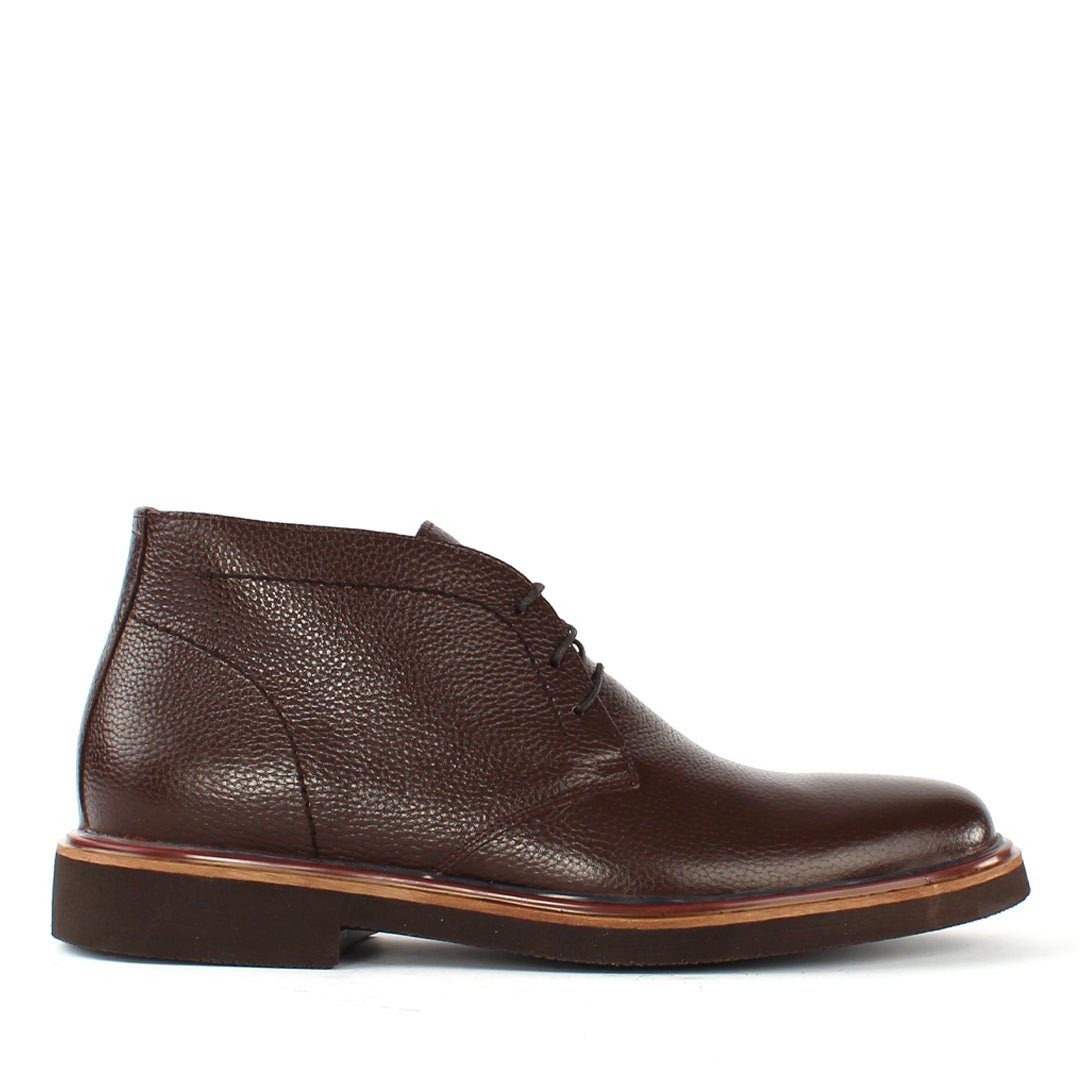 Celal Gültekin Schnürstiefel Blockabsatz Plateau Herren Schnürstiefel Glattleder, Echtleder-Futter, Blockabsatz & Plateau, Braun, 44