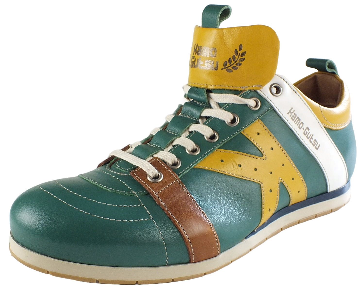 Kamo-Gutsu Herren Leder Sneaker Halbschuhe Sneaker Wechselfussbett