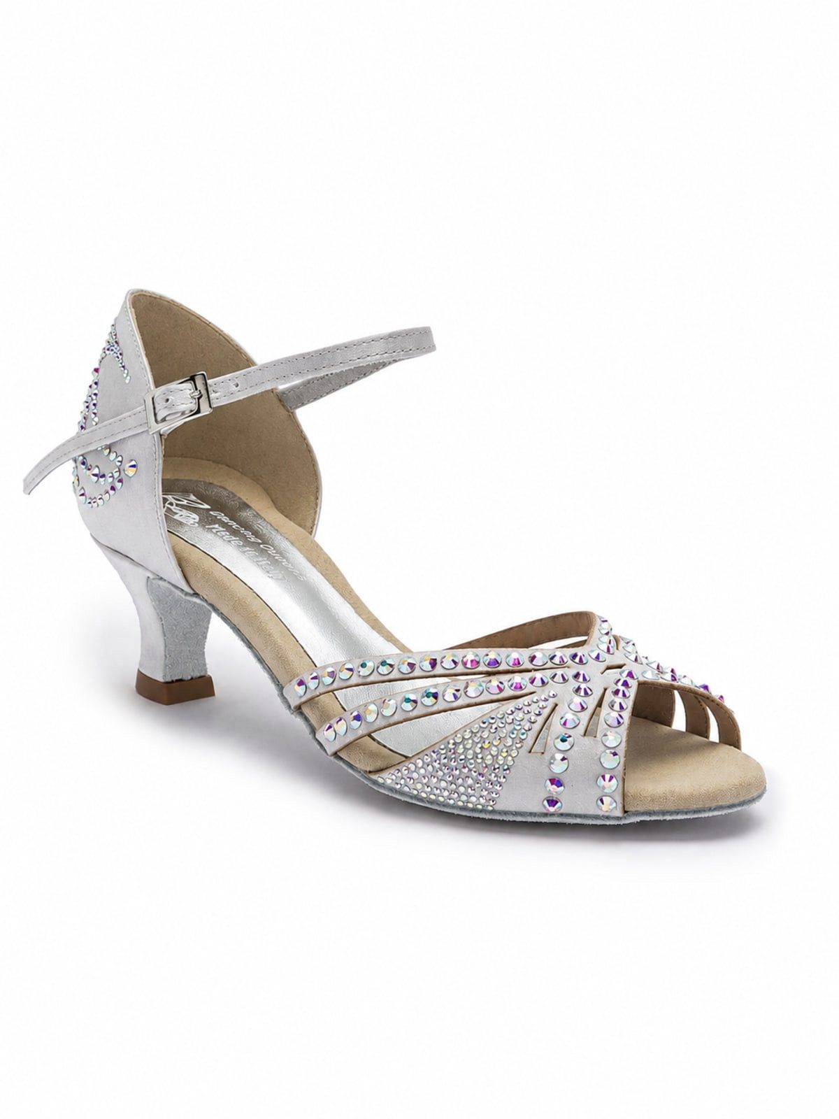 Dancing Queens Sparkle Shine Tanzschuhe Satin - Absatz 5.0 cm flare Sandalette Tanzschuh 5 cm Absatz: Salsa, Bachata, Kizomba, Zumba – Bild 4 von 5