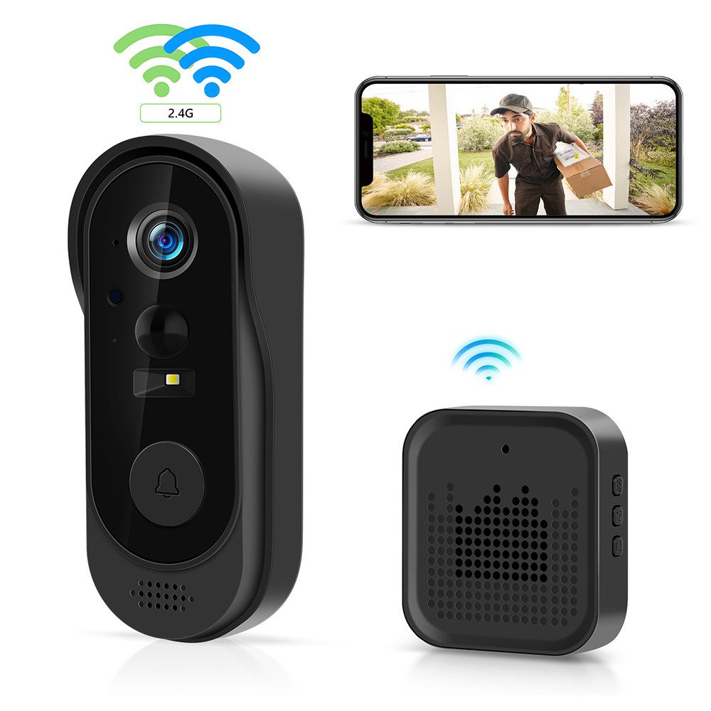 PODOFO Smart Home Türklingel Video Türklingel mit Kamera, PIR Erkennung, Nachtsicht, 2-Wege-Audio