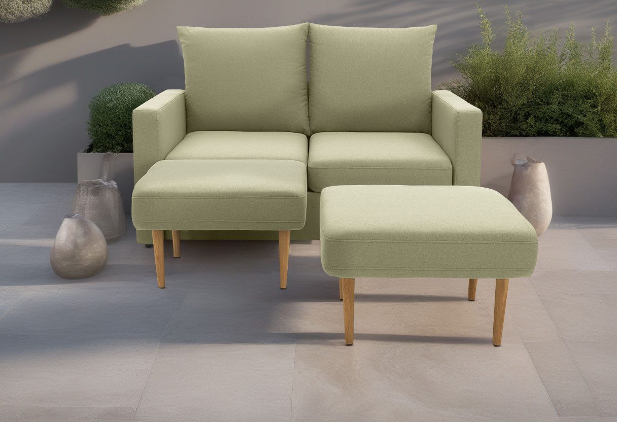 DOMO collection 2-Sitzer Slunce, Outdoor-Raumwunder, 2-Sitzer inkl. 2 Hocker, Outdoor geeignet