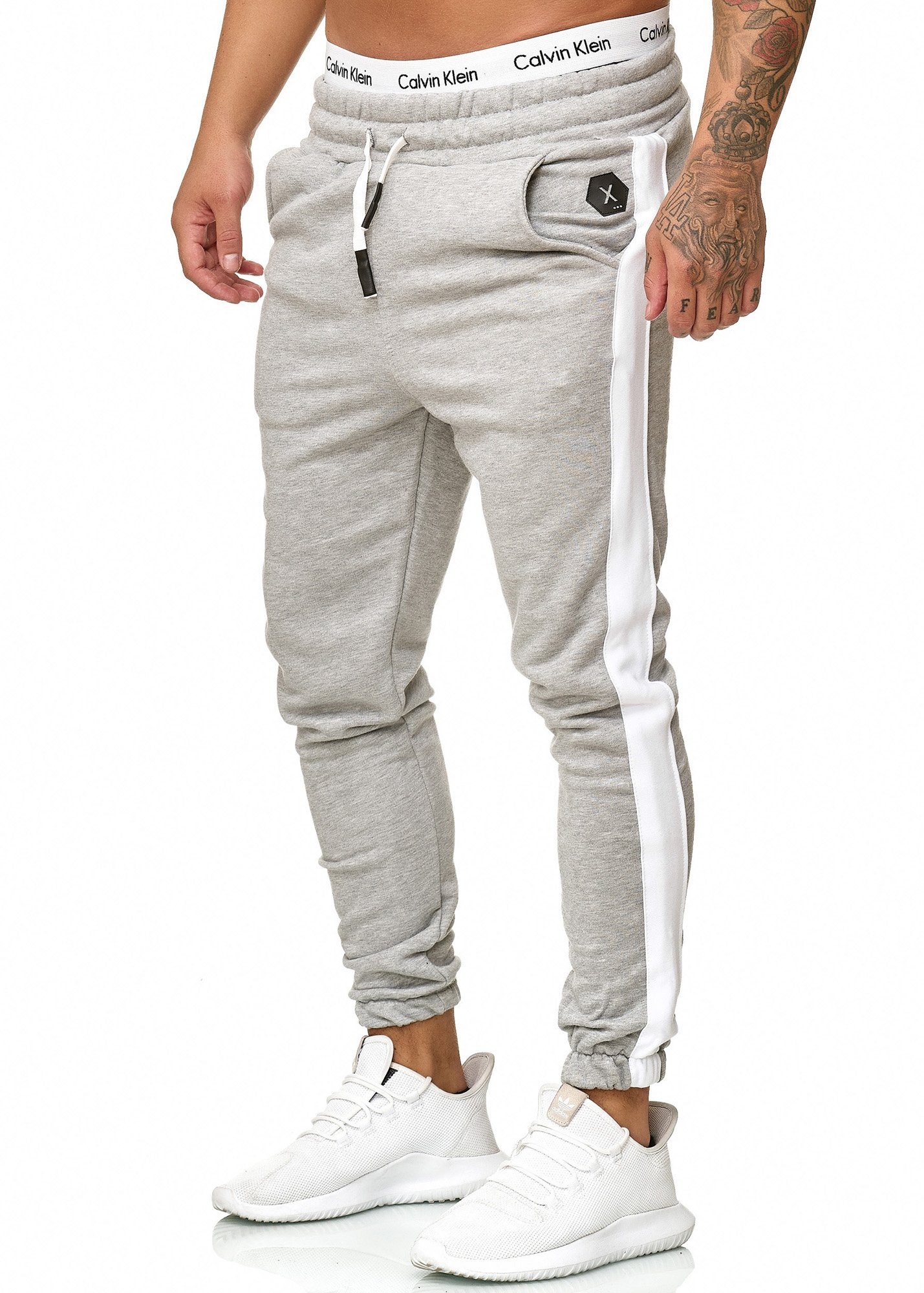 Jogger Jogginghose Code47 (1-tlg) Trainingshose Jogginghose Grau Sporthose Streetwear Fitness Hose