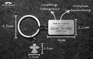Mister Boncuk Handmade Jewelry Schlüsselanhänger Schutzengel Anhänger für den Schlüsselbund mit Gravur (Auto Glücksbringer Schlüsselanhänger), Metall, Gravur