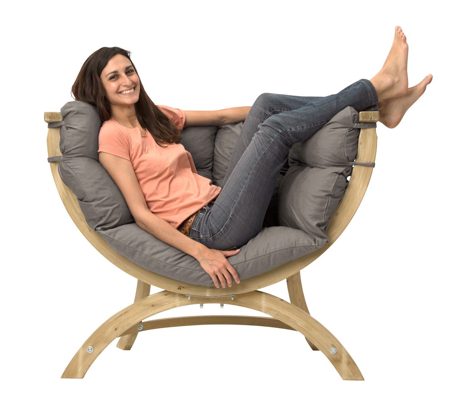 Amazonas Loungeset Sessel Siena Uno Anthracite aus FSC Fichtenholz