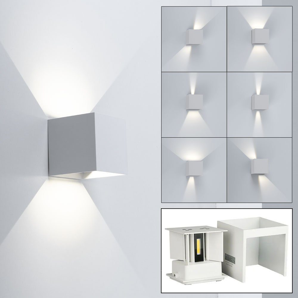 etc-shop Außen-Wandleuchte, LED-Leuchtmittel fest verbaut, Neutralweiß, 5W WALL LAMP BRIDGELUX CHIP 4000K WHITE SQUARE