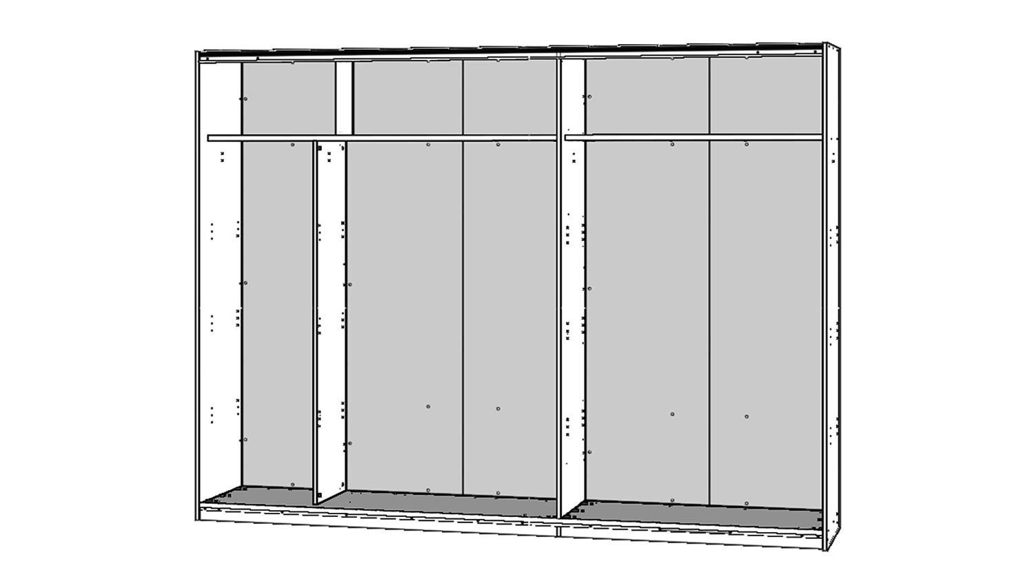 FORTE Schlafzimmer-Set Schlafzimmer Set 1 Rondino Sandeiche weiß Hochglanz mit LED 180x200 cm