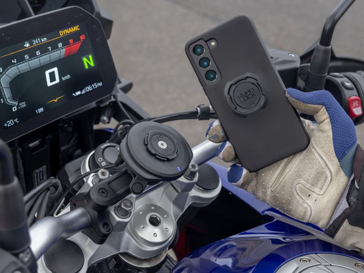 Quad Lock Handy-Halterung QUAD LOCK Motorrad Lenkerhalterung PRO für Handy Smartphone schwarz – Bild 5 von 5