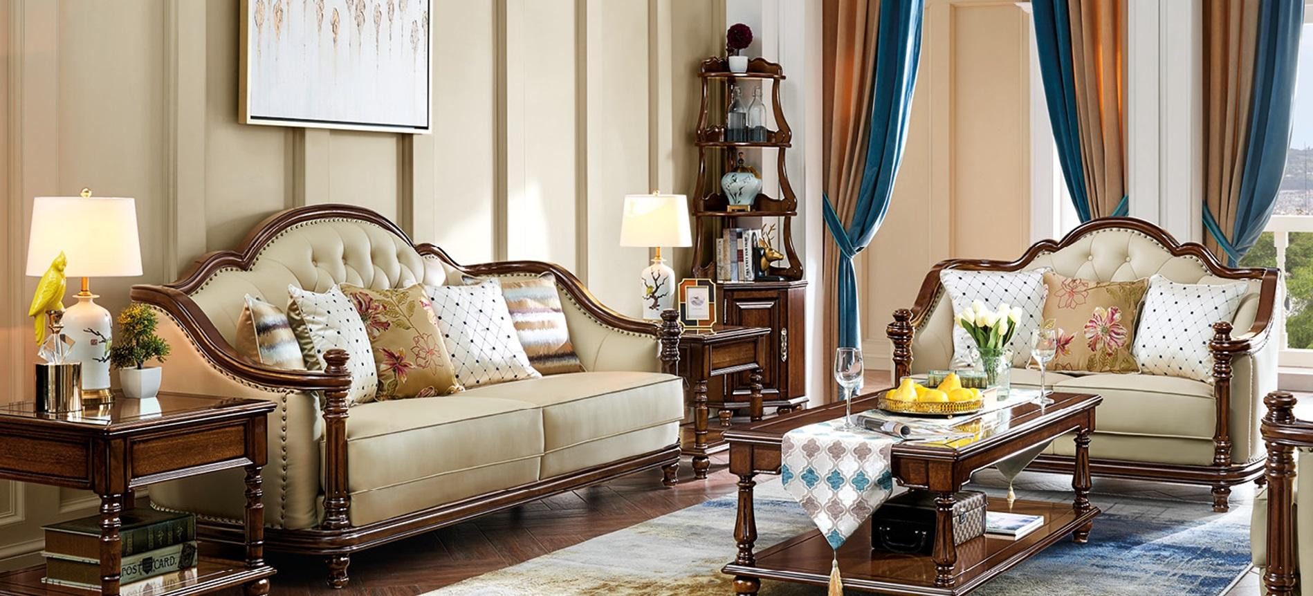 JVmoebel Sitzgruppe Elegante Ledergarnitur in Beige und Braun mit komfortabler Polsterung, (Elegante, Sofa, Garnitur, klassisches, Design, Wohnräume, 1-teilig), Made in Europa
