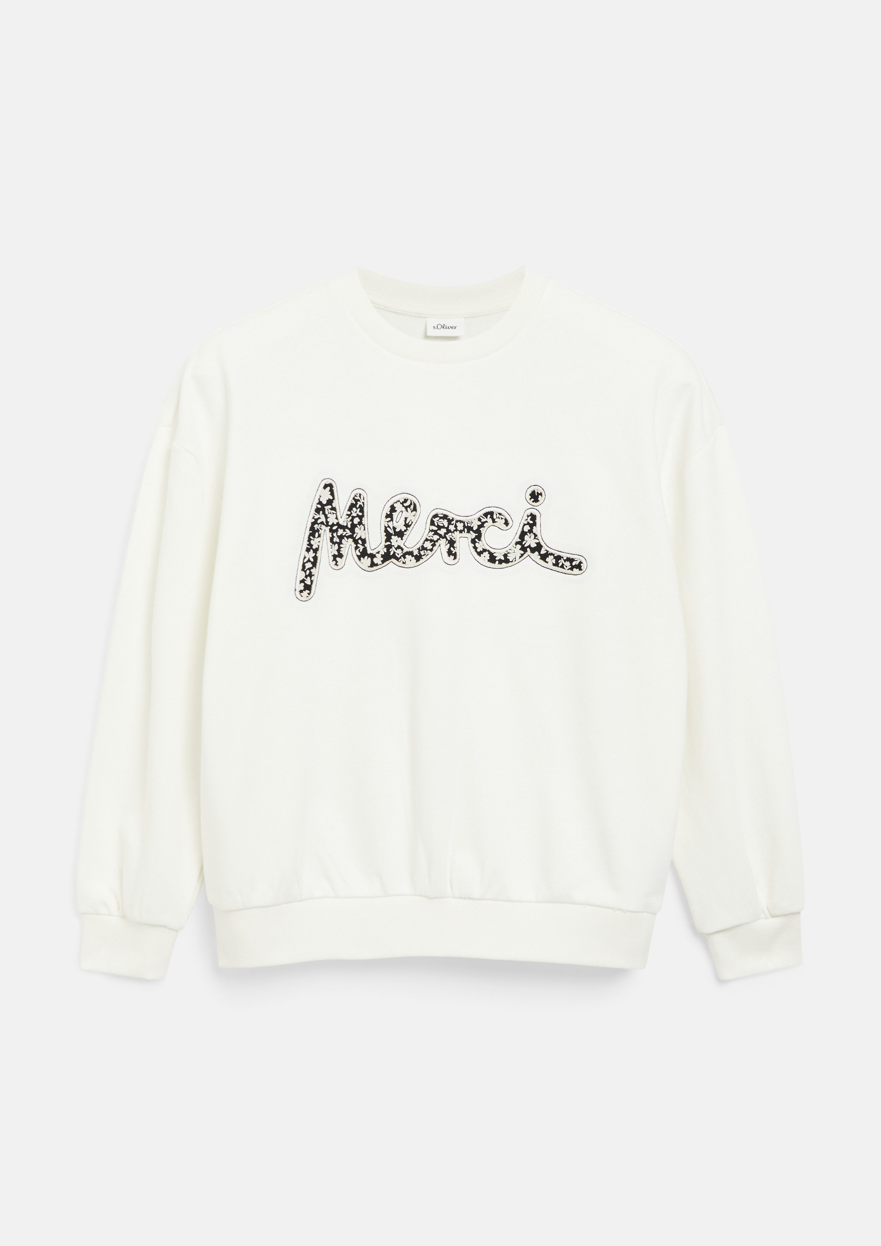 s.Oliver Junior Sweatshirt mit Applikation, Oversize, Baumwollmix