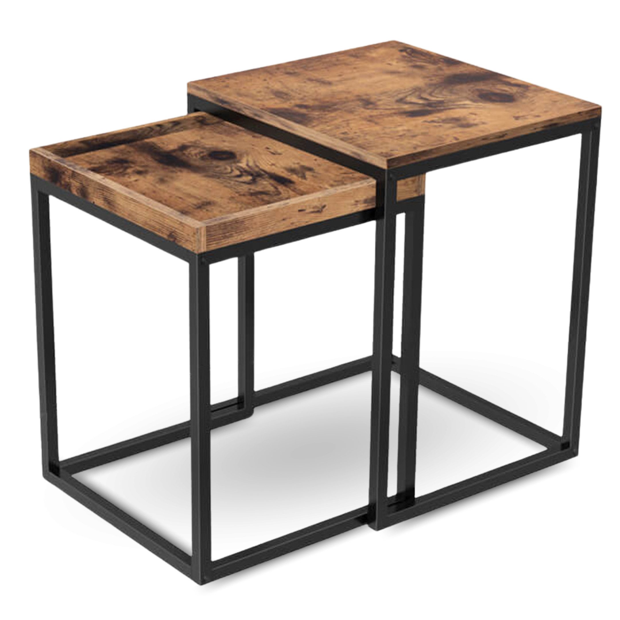 Couchtisch Lannies 2er Set Eckig 45x40x55 cm I Wohnzimmertisch Industrial-Look