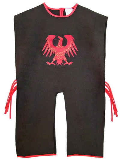 Das Kostümland Kostüm Ritter Tunika für Kinder mit Wappen Adler Schwarz