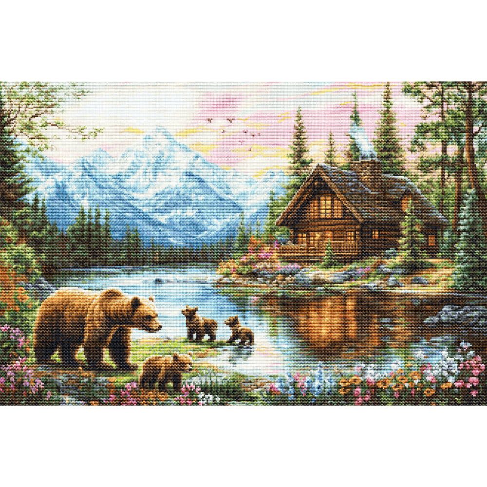 Luca-S Kreativset Luca-S ha contato il kit Tappiserie "Cubs Adventure", 33x22cm, (embroidery kit by Marussia)
