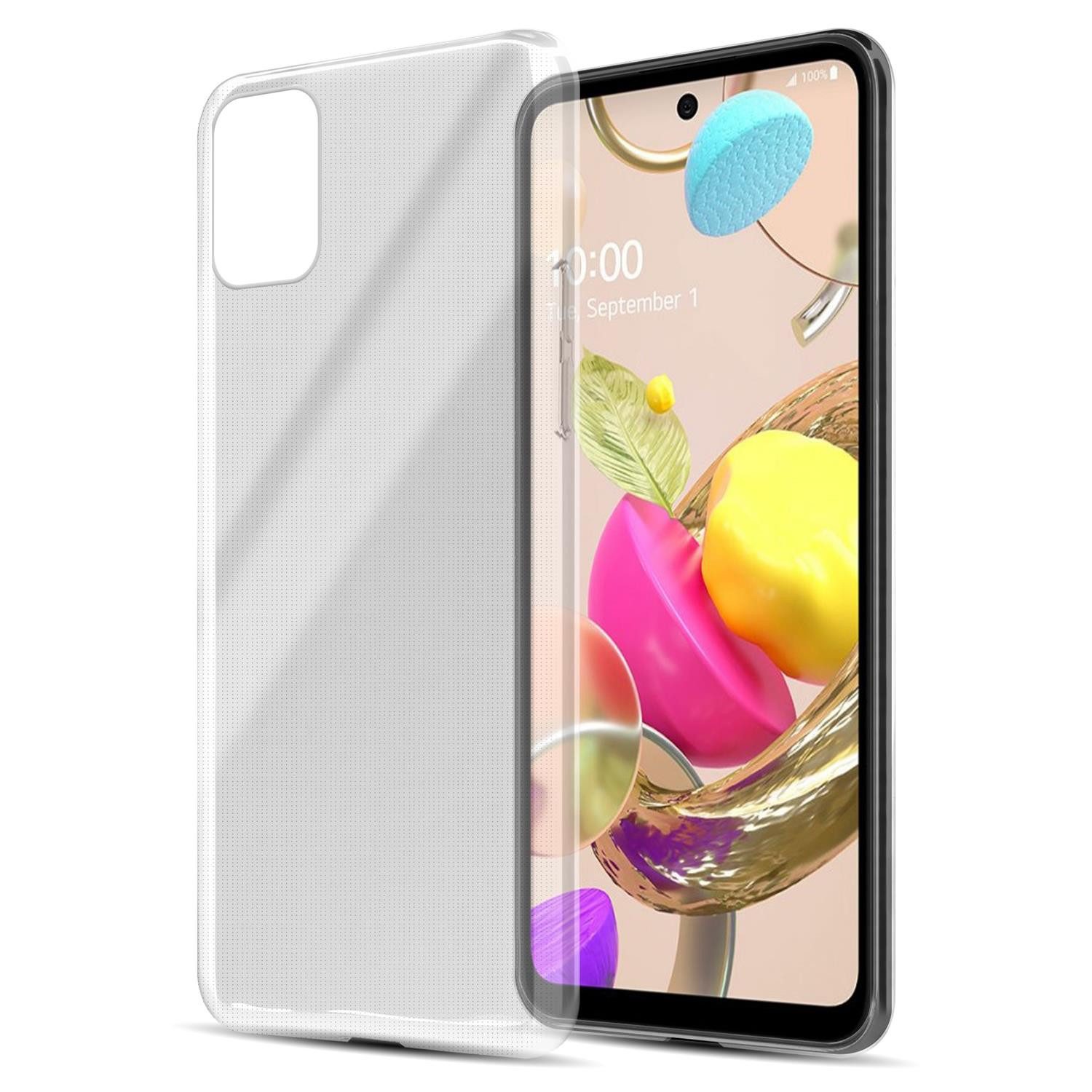Cadorabo Handyhülle für LG K42 Hülle LG K42, Hülle TPU Silikon Handy Schutzhülle Slim Transparent Case Cover
