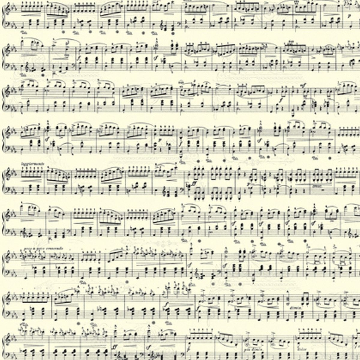 Ursus - Ludwig Bähr Bastelkartonpapier Fotokarton Scapbook Paper 300g/qm 12x12 Zoll VE=5 Bogen Noten schwarz