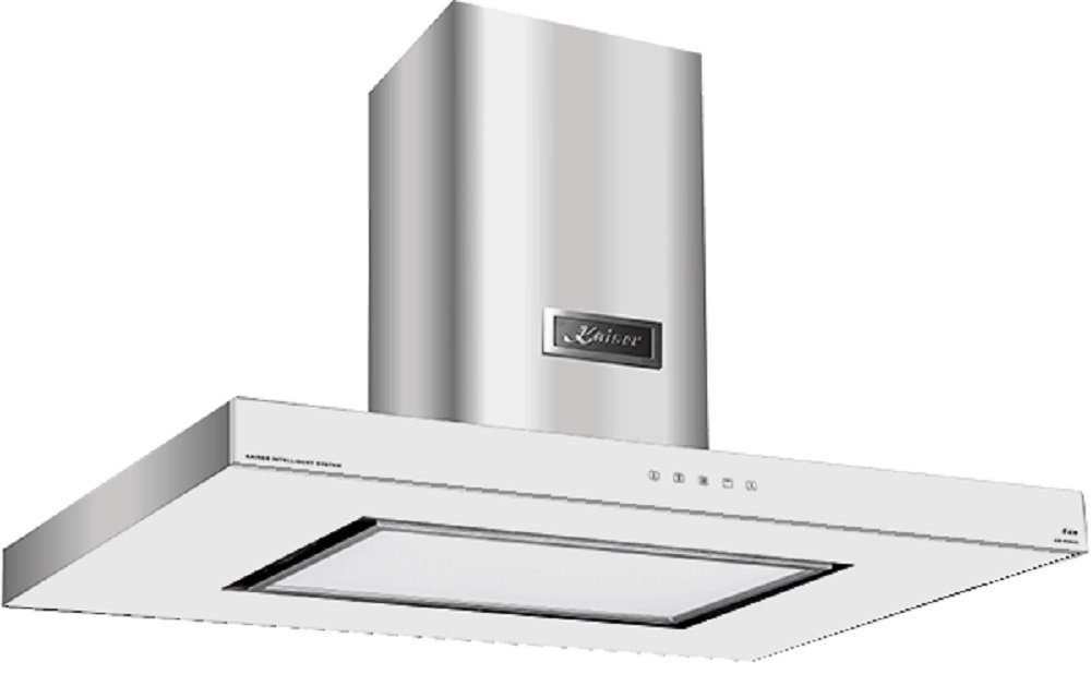 Kaiser Küchengeräte Inselhaube AI 9434 W Eco// AI 9434 W Eco, Dunstabzugshaube 90 cm,Weiß Glas Edelstahl, 1250m³/h