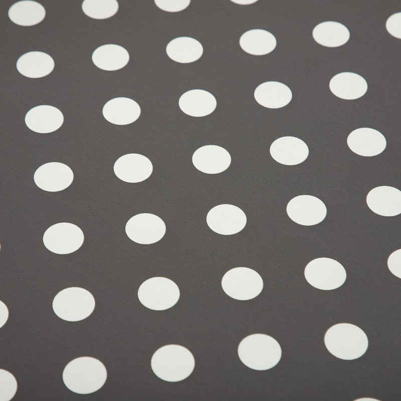 Haus und Deko Tischdecke Wachstuch Tischdecke schwarz mit weißen Punkten rund abwaschbar Garten (1-tlg)
