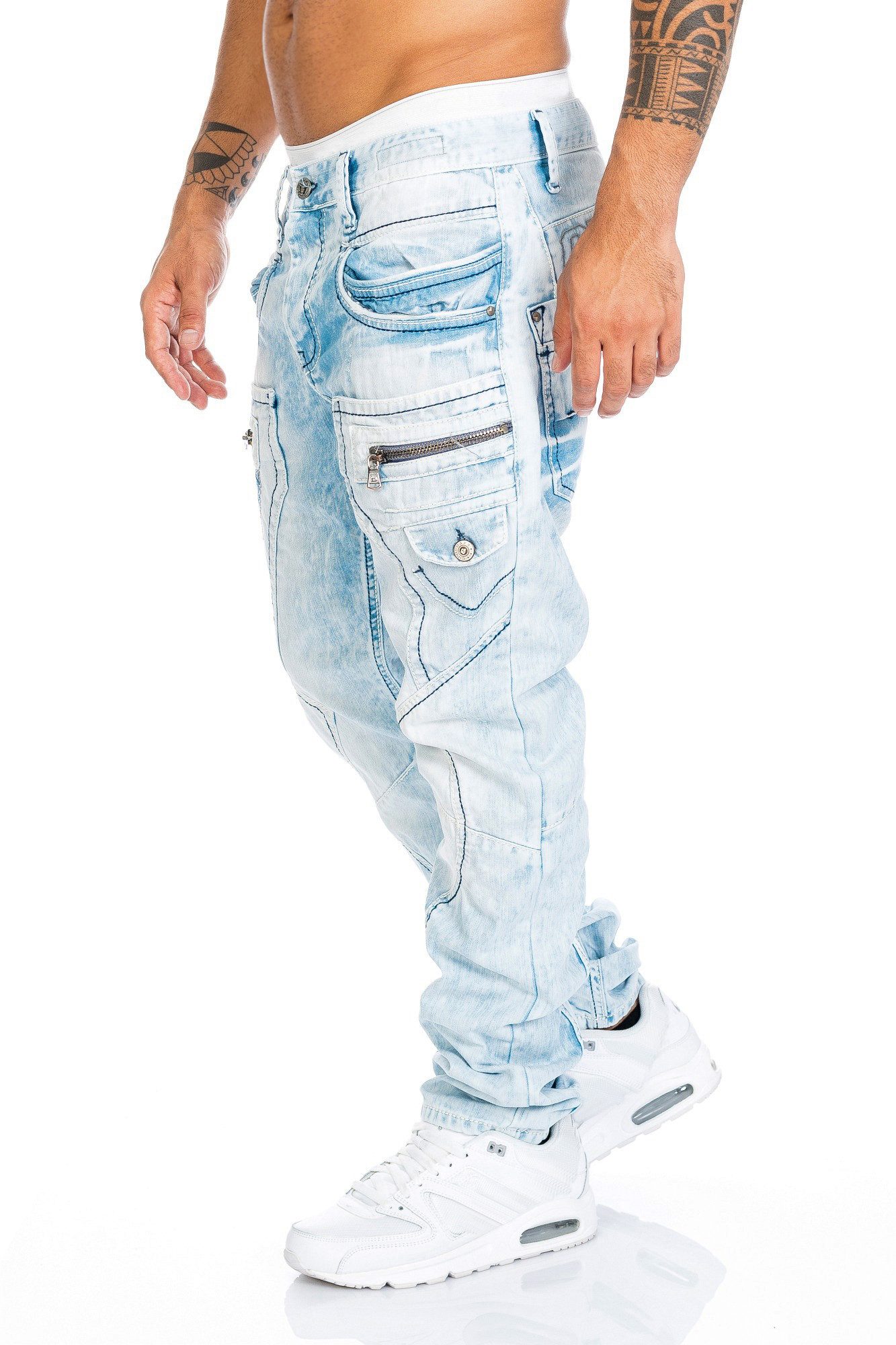 Cipo & Baxx Regular-fit-Jeans Herren Jeans BJ272 Hose mit stylischem Nahtde günstig online kaufen