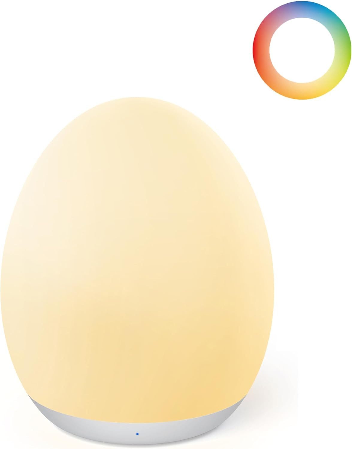 Jolywell Nachtlicht JW-CL002, LED fest integriert, Warmweiß, RGB, Dimmbar, 8 Farben (RGB+Warmweiß), Touch, Akku bis 100h, kabellos