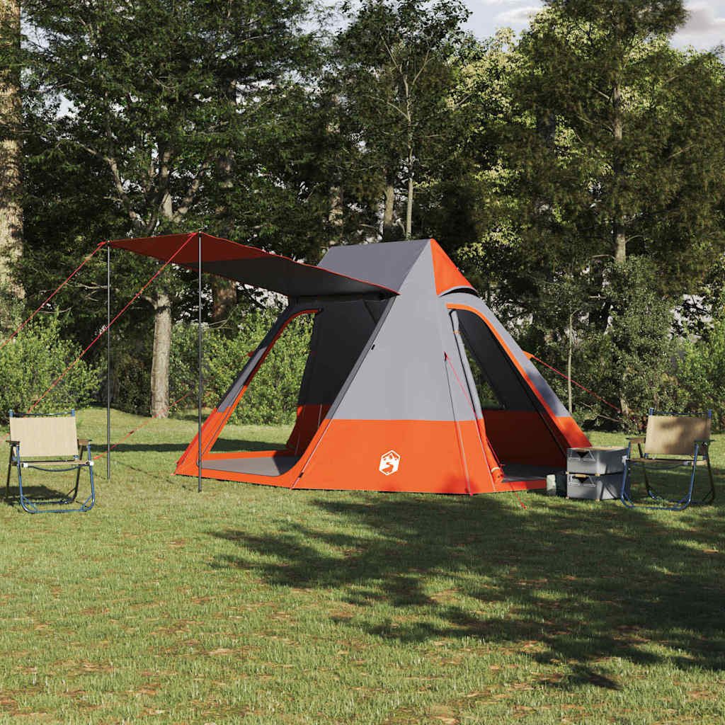 Faltzelt Campingzelt 482 x 360 x 227 cm Grau-Orange