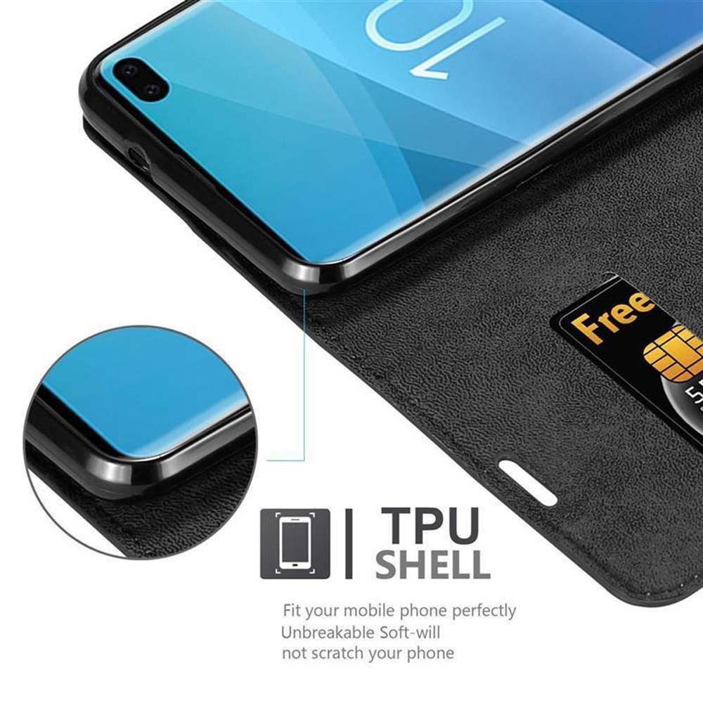 Cadorabo Handyhülle für Samsung Galaxy S10 PLUS Hülle Samsung Galaxy S10 PLUS, Hülle Schutzhülle mit Standfunktion, Magnetverschluss und Kartenfach