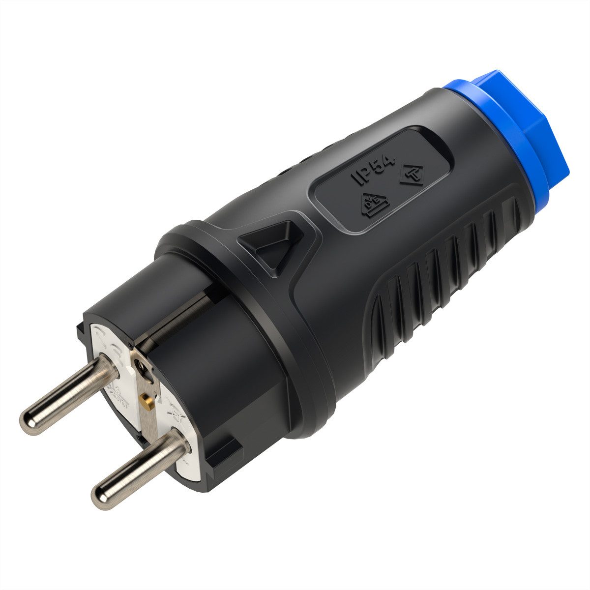 Bachmann Schutzkontaktstecker Gummi CEE7/7 Stromadapter Schutzkontakt, CEE 7/7, Typ-E/F, IP54, BM0017342
