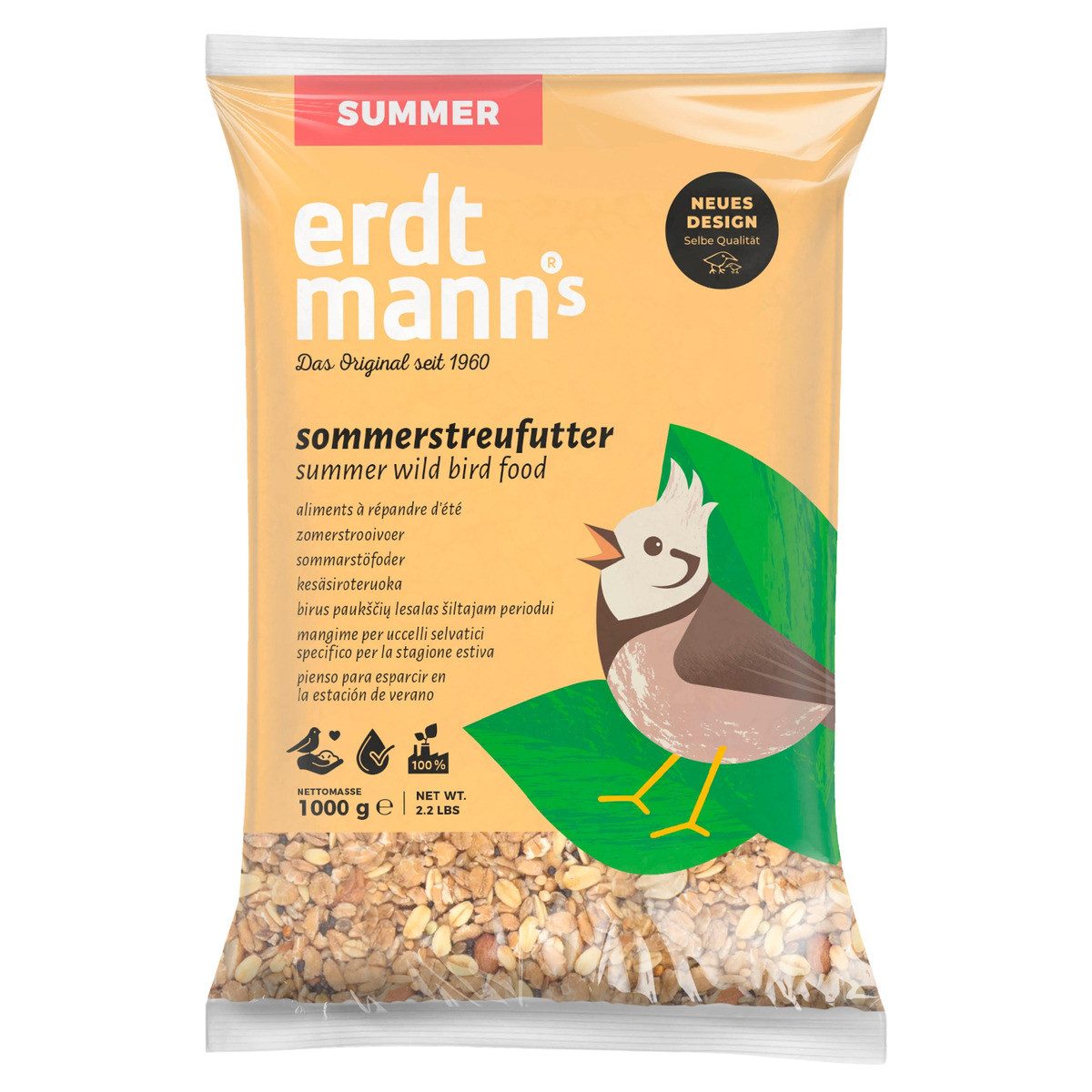 Erdtmann's Sommerstreufutter 1 kg im Flachbeutel, Nahrungsergänzungsmittel für: Vogel