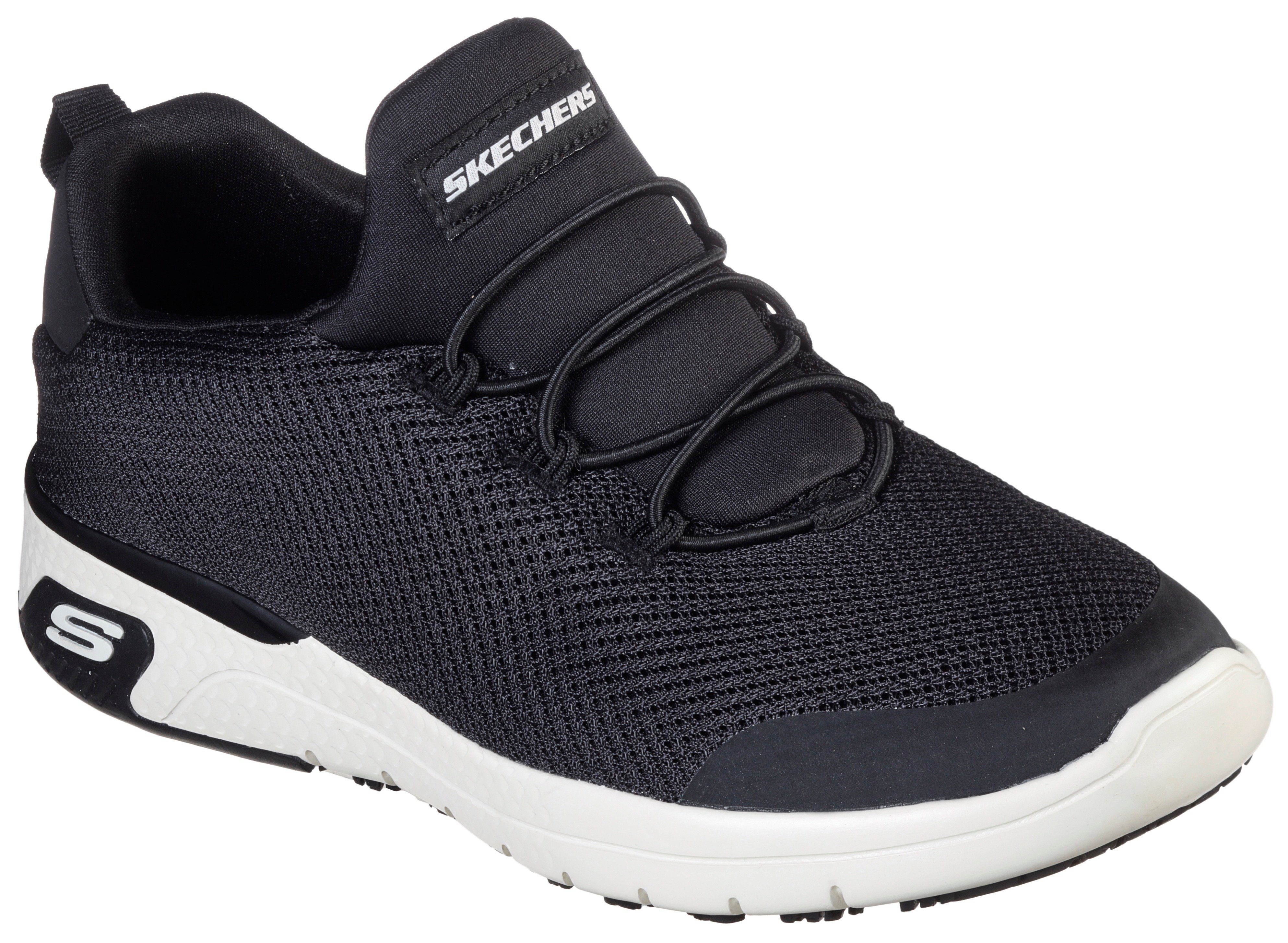 【Neueste】 Skechers MARSING - WAIOLA rutschhemmender schwarz-weiß Laufsohle mit Berufsschuh