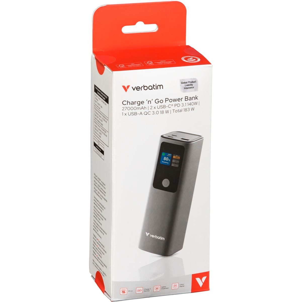 Verbatim Charge n Go Power Bank 27000mAh 183W 32269 Powerstation