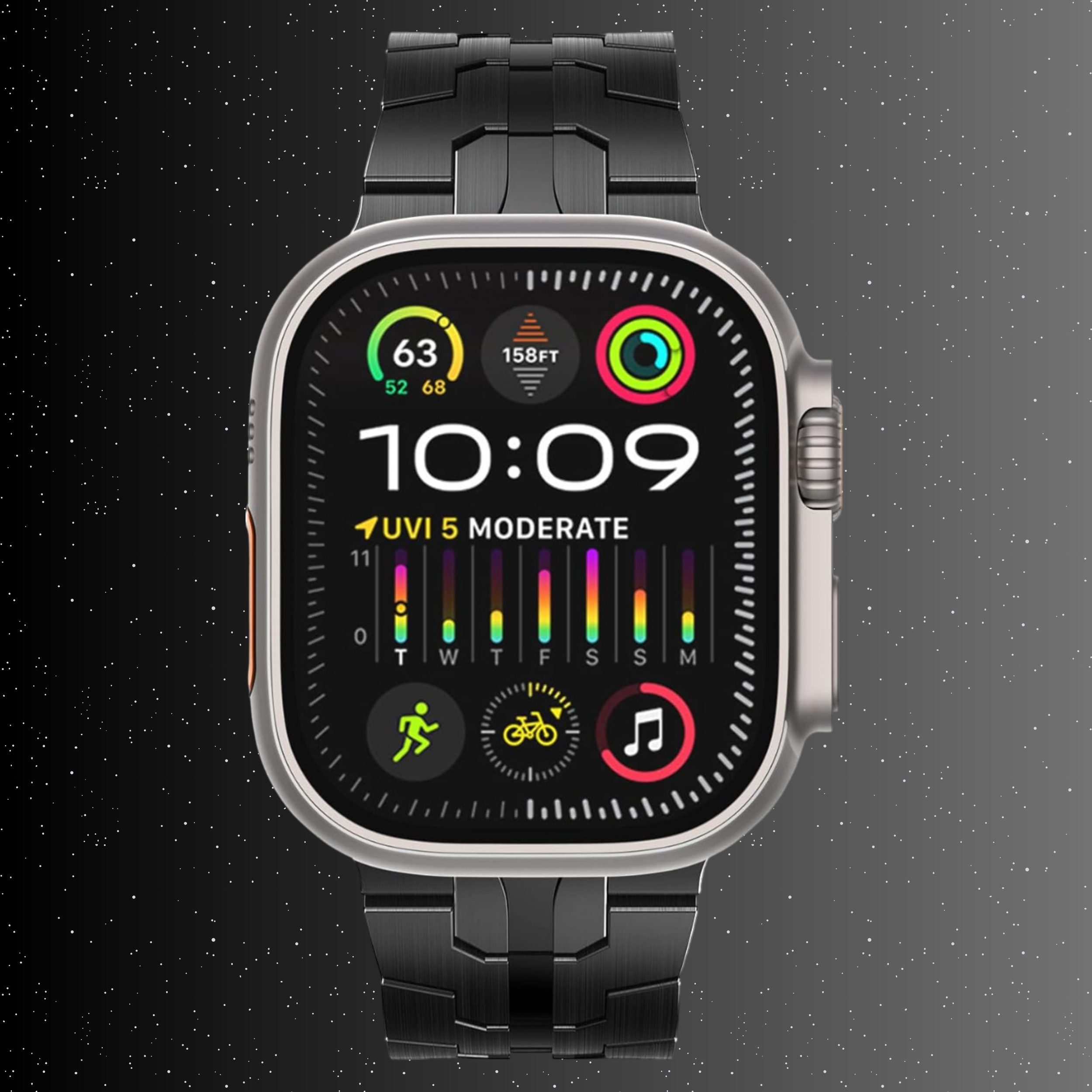 S&T Design Smartwatch-Armband Apple Watch Armband Ultra 2 49mm 45mm 44mm 42mm, Ersatz Solides Edelstahl Gliederarmband für iWatch Ultra Titan Armband – Bild 4 von 5
