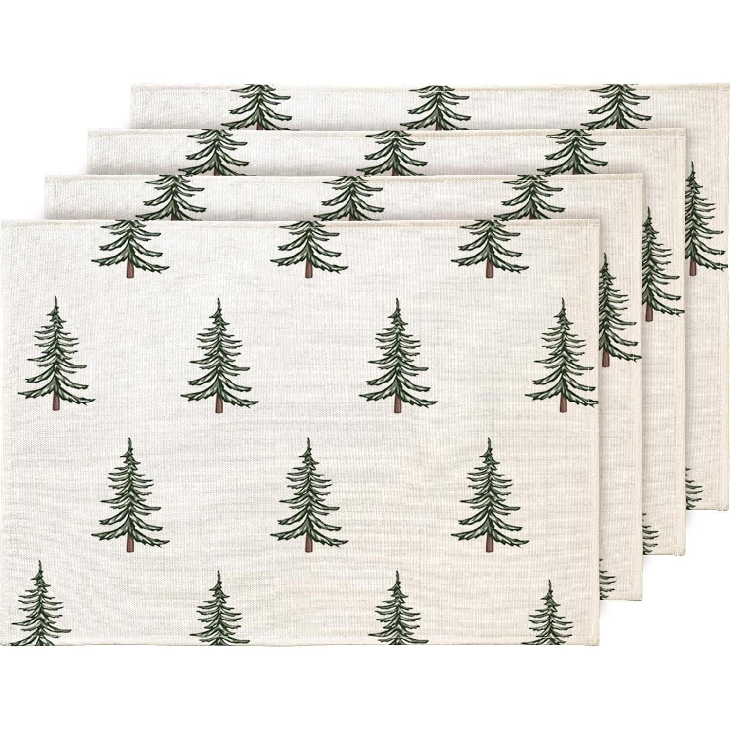 LuxusKollektion Platzset Platzset Weihnachten 4er abwaschbar grün C009 30 x 45 cm, 4 Stück, (4-St)