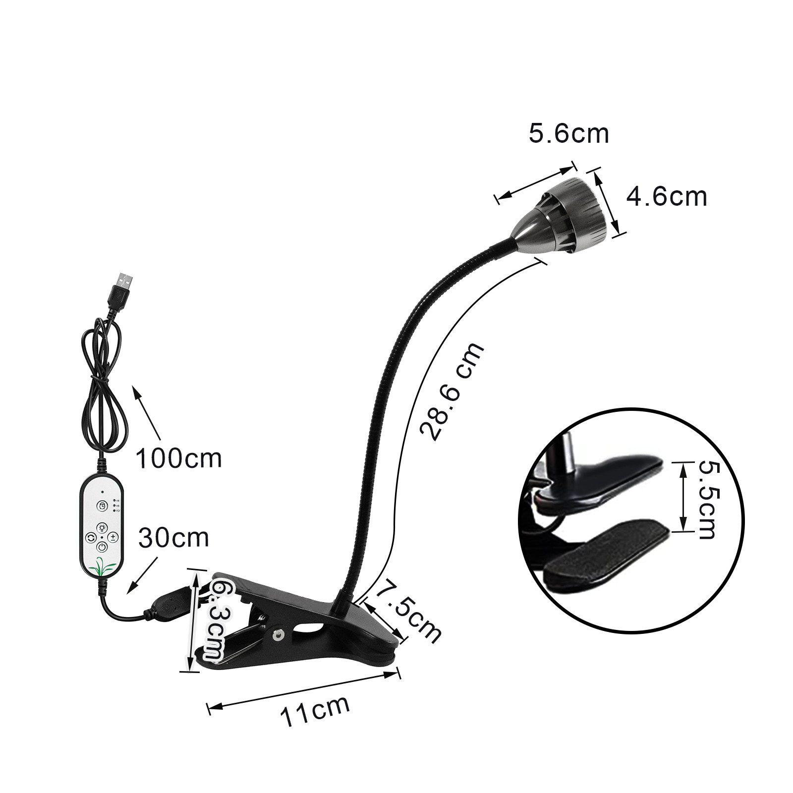 MUPOO Pflanzenlampe Vollspektrum Wachstumslampen Auto Timer,USB Grow Lamp,C günstig online kaufen