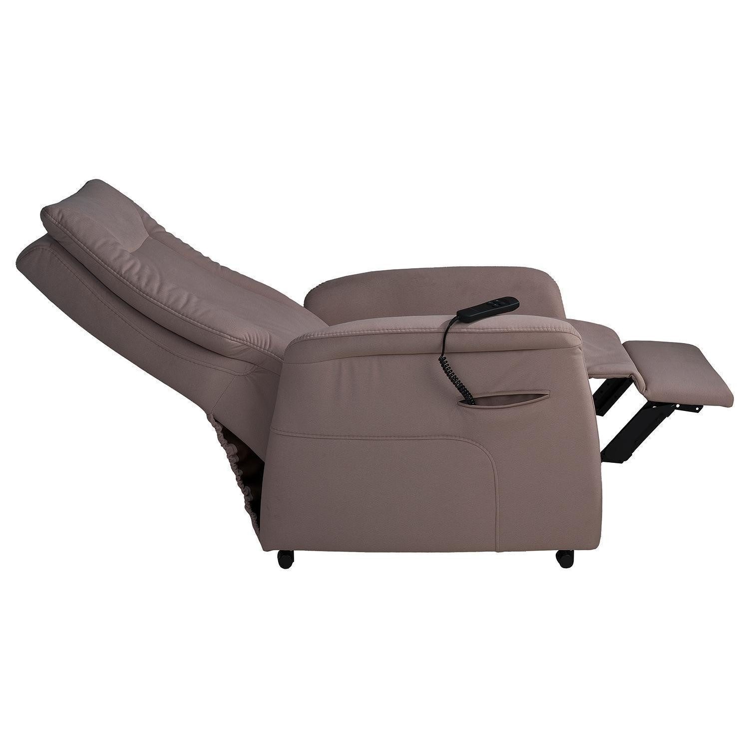HUKLA Relaxsessel HU-RV21106, Sandfarben, Stoffbezug, 2-motorig, Aufstehhilfe, Relaxfunktion, kabelgebundene Fernbedienung