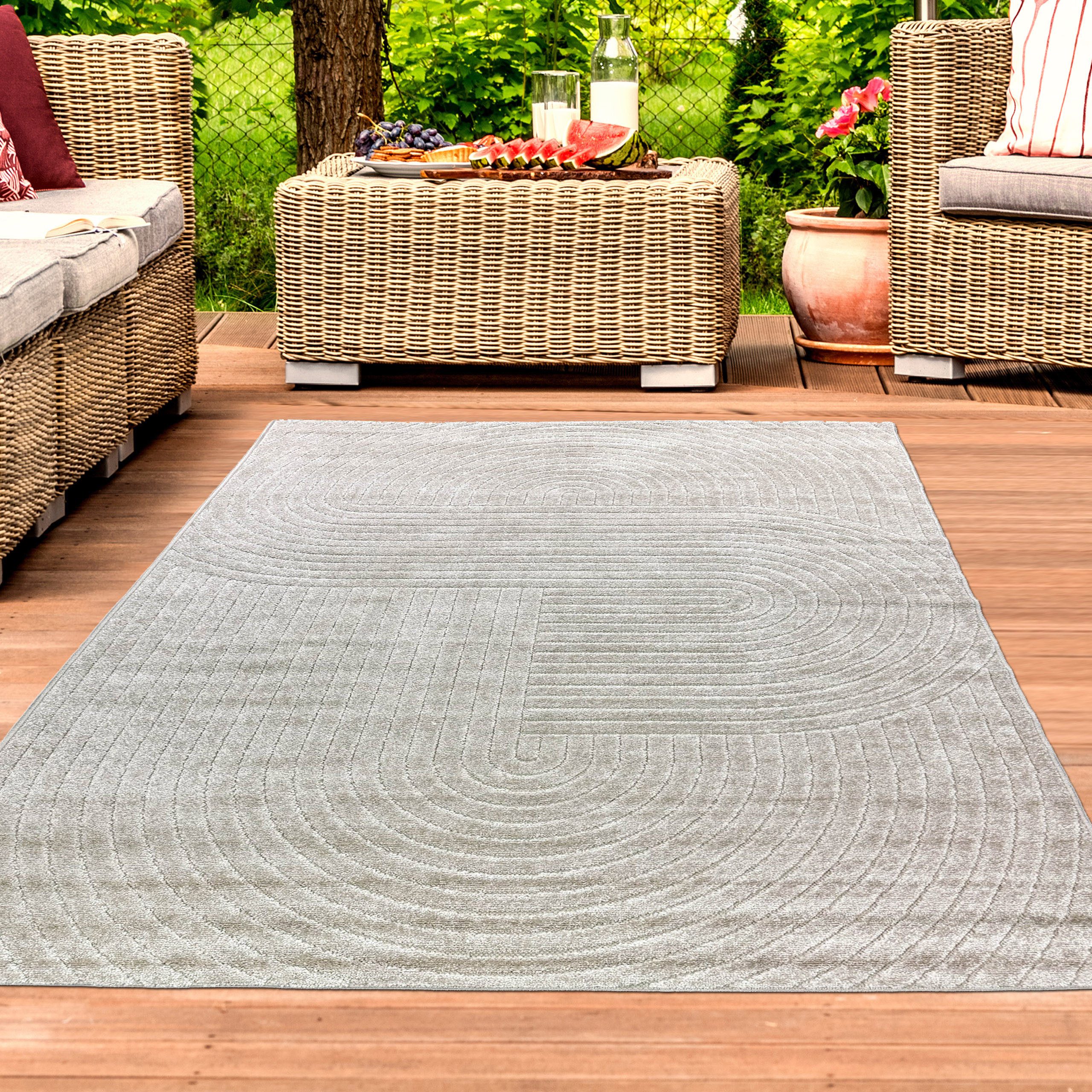 TeppichHome24 Outdoorteppich Outdoor Teppich wetterfest Terrasse günstig online kaufen