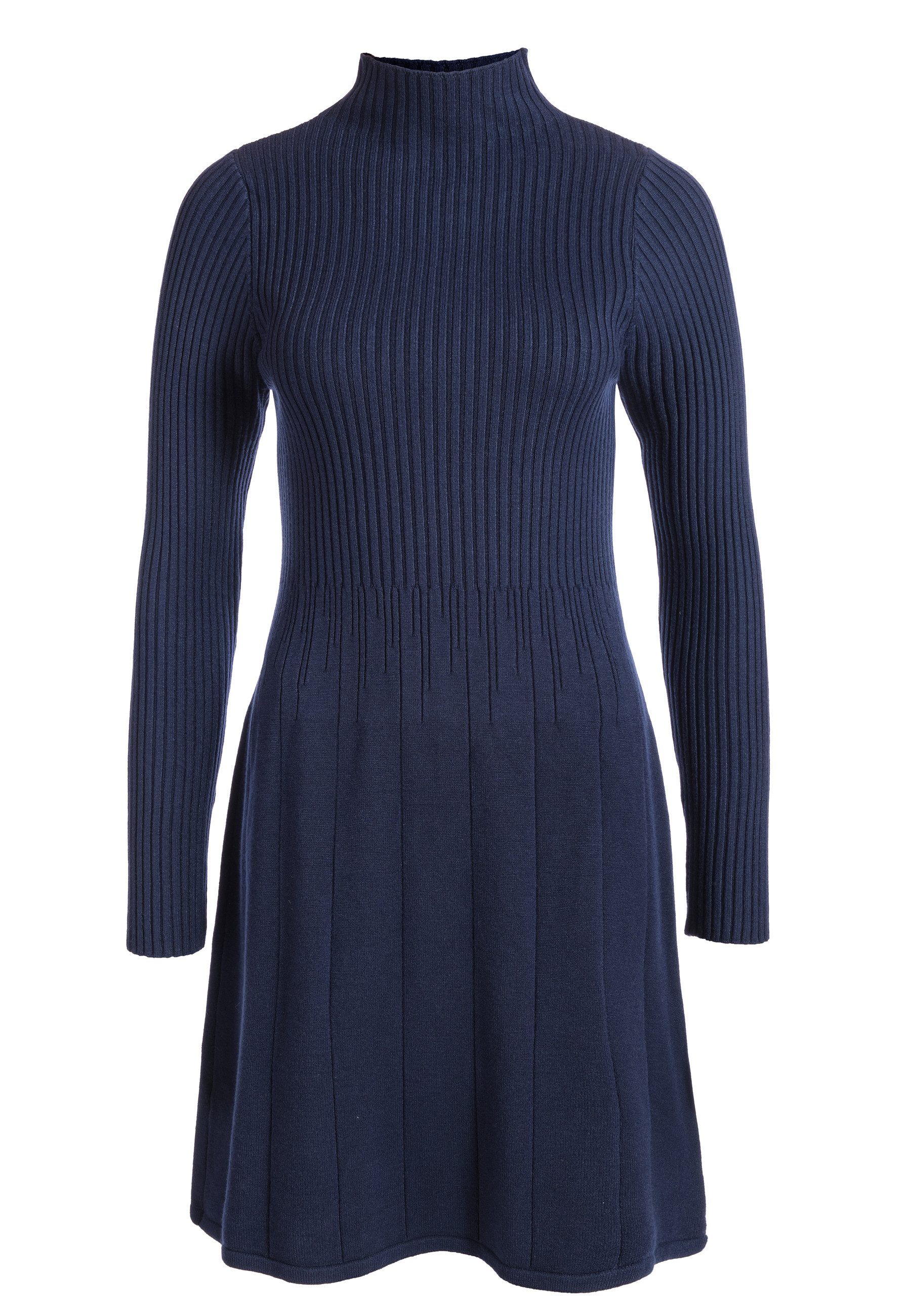 PEKIVESSA Strickkleid Rippstrick-Kleid tailliert mit ausgestelltem günstig online kaufen
