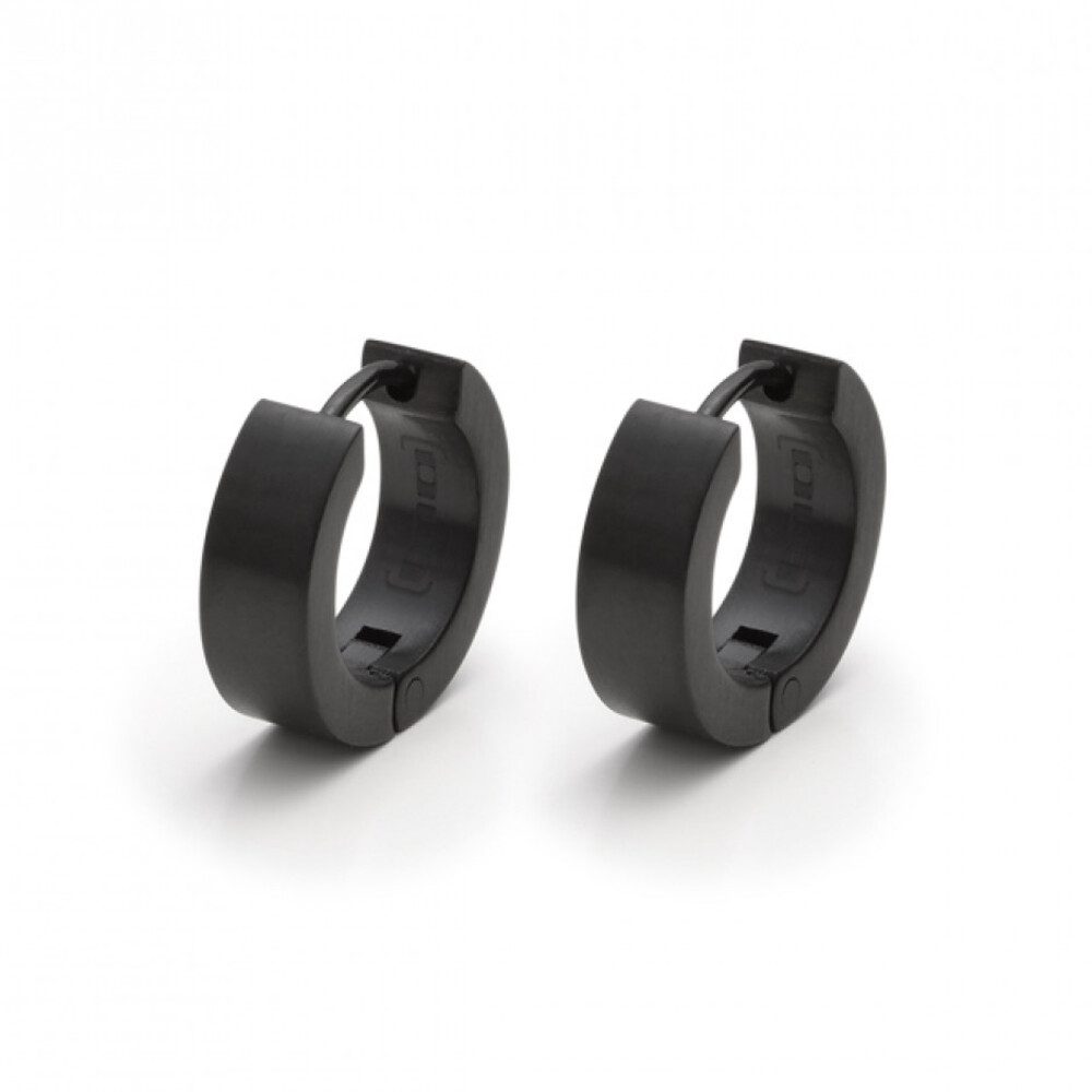 MONOMANIA Paar Creolen Monomania 30155 Ohrringe Creolen Herren Schwarz Edelstahl Ø 10 mm