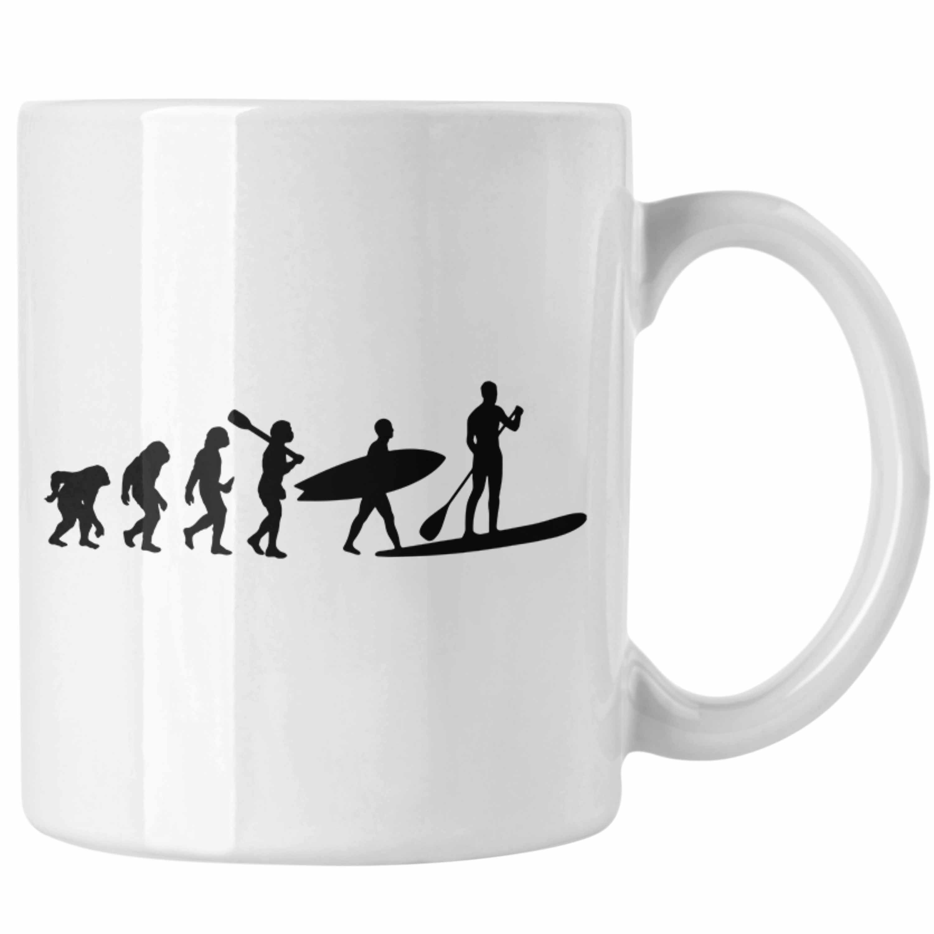 Tasse Paddling Trendation Lustige Evolution Standup Geschenk Grafik SUP - Weiss Tasse Trendation Geschenkidee