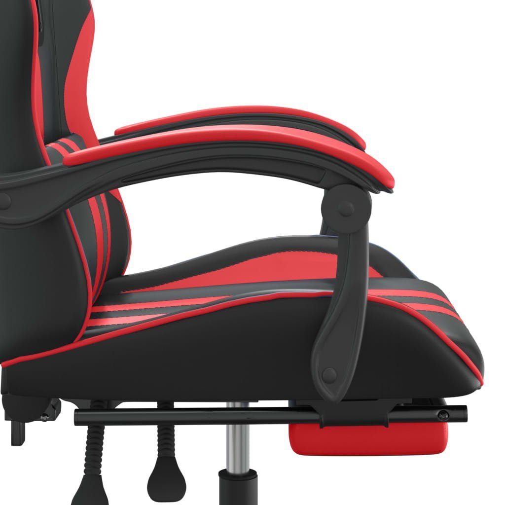 Drehbar (1 und | vidaXL und rot Fußstütze mit & St) Schwarz Schwarz rot Gaming-Stuhl Rot Kunstleder Gaming-Stuhl Schwarz