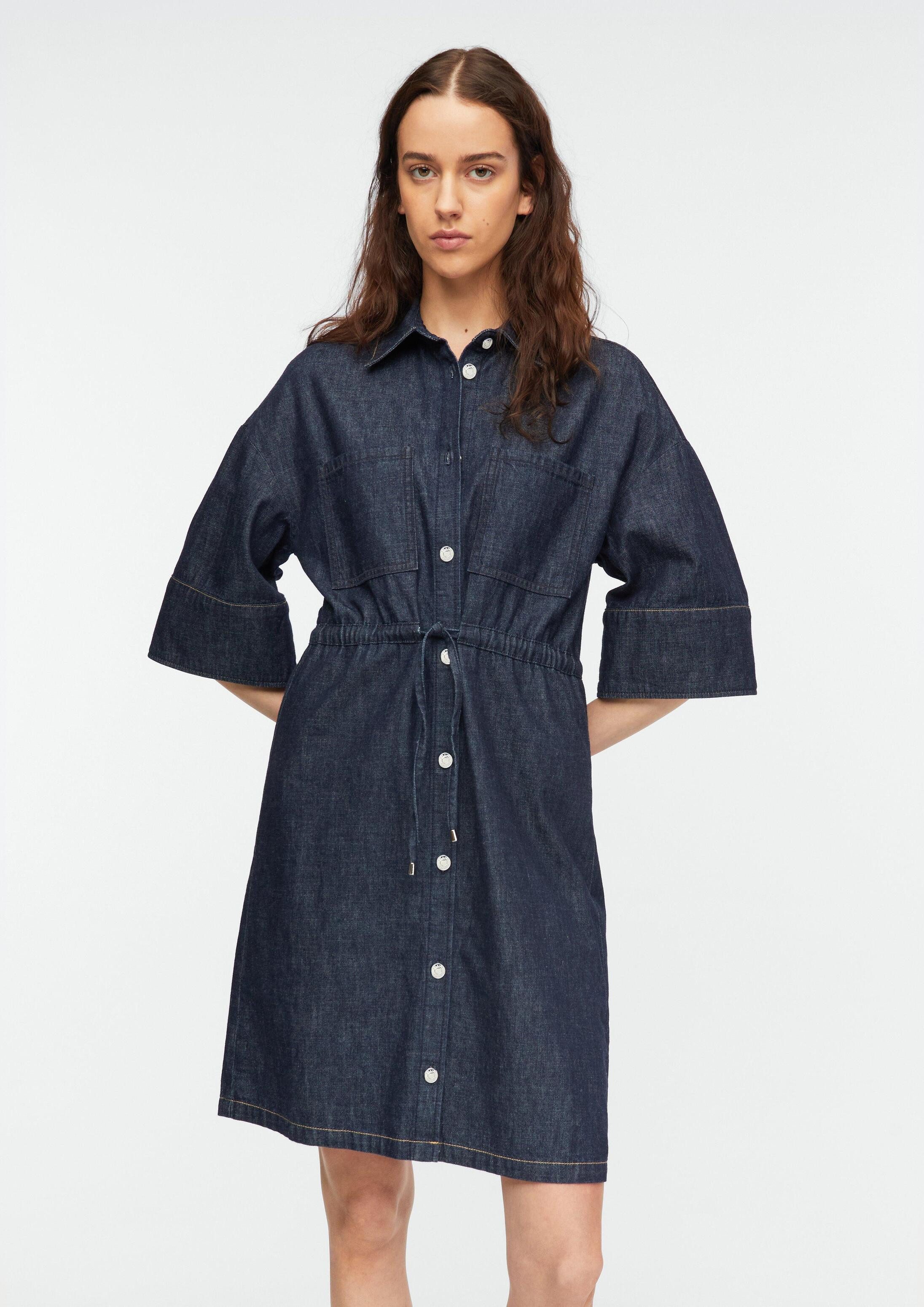 comma Minikleid Kleid Leichtes Denimkleid mit Knopfleiste