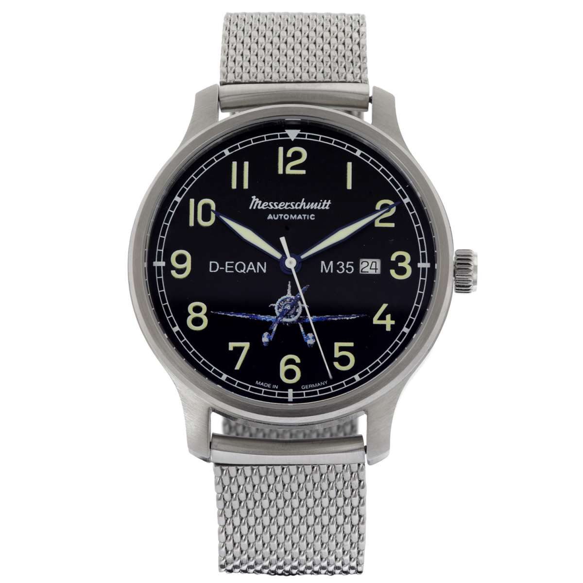 Messerschmitt Automatikuhr M-35A-SCM, Herrenuhr M35 Automatik mit Meshband