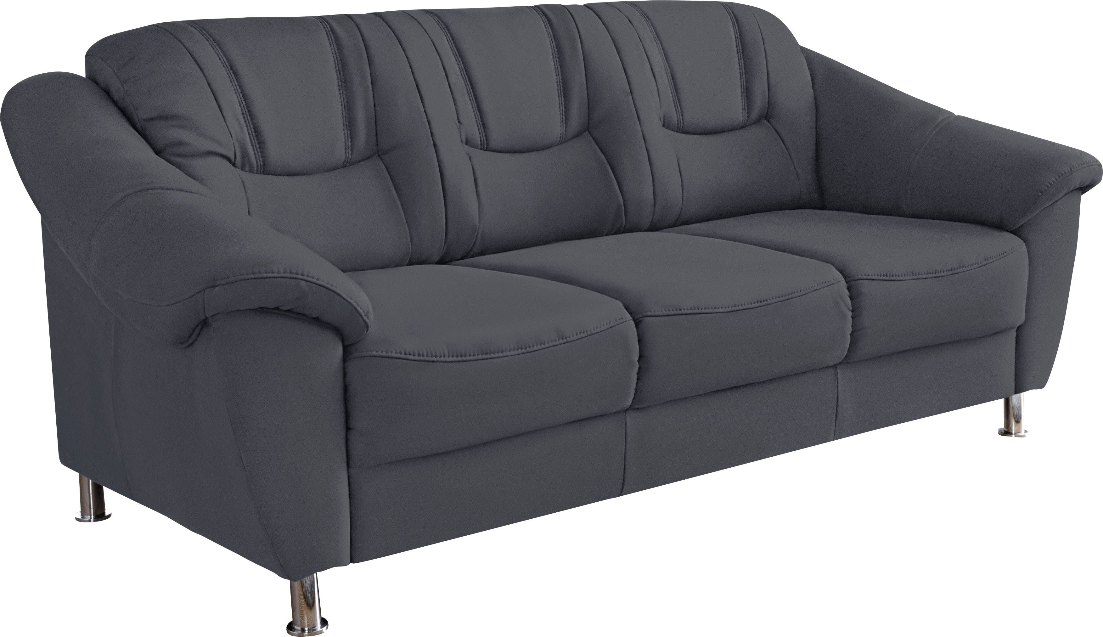 sit&more 3-Sitzer Salsa, B: 202 cm, Federkern, komfortable Sitzhöhe 45 cm, Frei im Raum stellbar, 110 kg je Sitzplatz, zeitloses Design